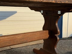 Antique French Oak Country Rustic Dining Table Circa 1800s