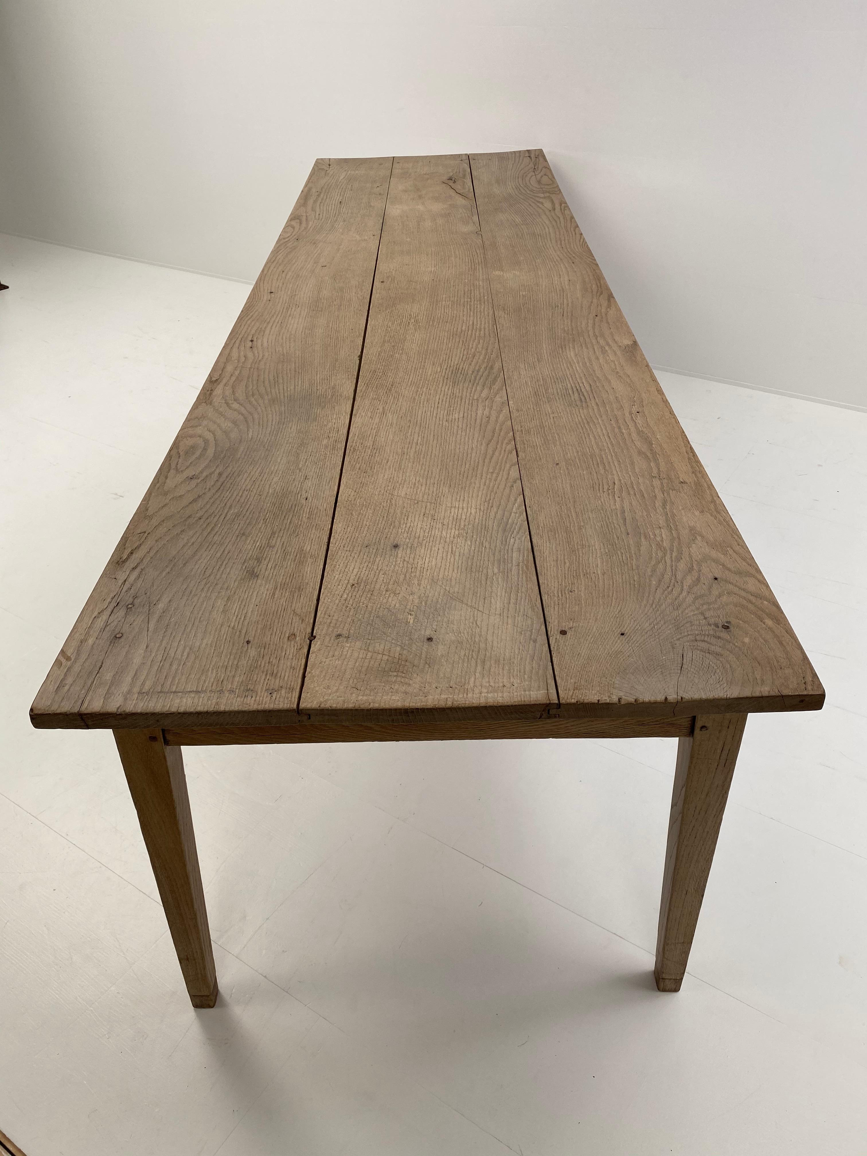 Antique French Oak Country Farm Dining Table, France. For Sale 5