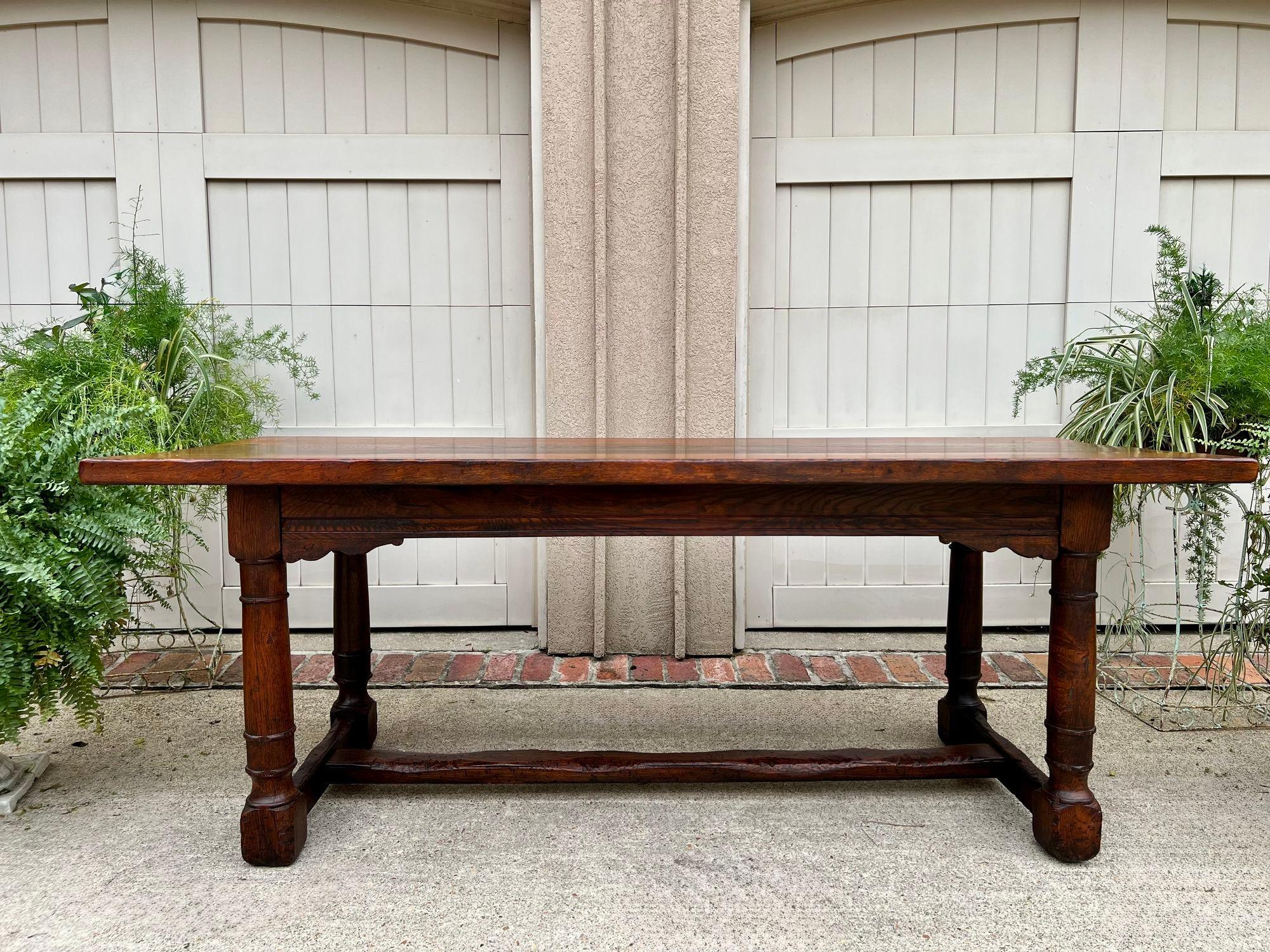 Antique French Oak Dining Farm Bakers Table Conference Office Library Desk c1920 9