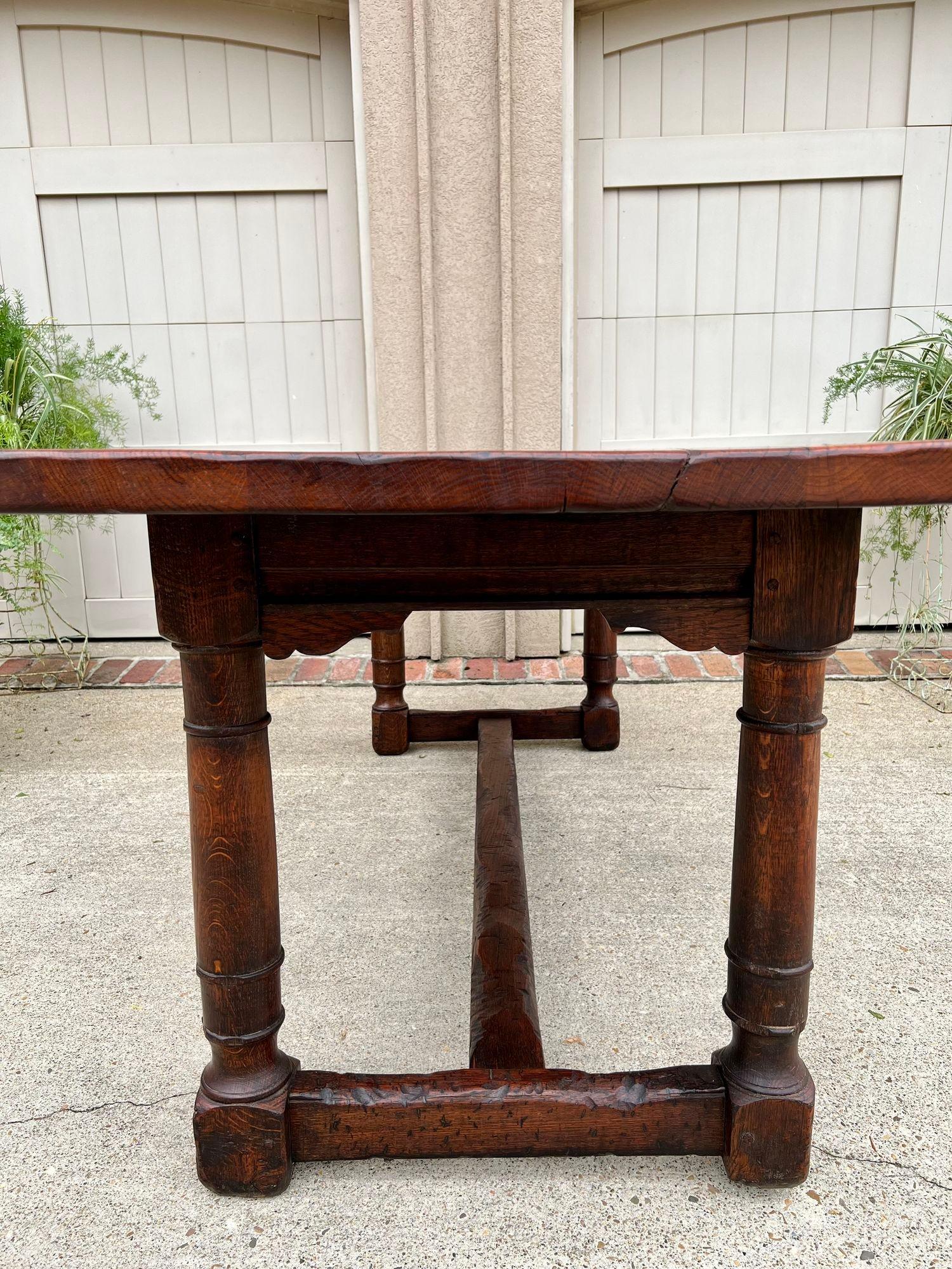Antique French Oak Dining Farm Bakers Table Conference Office Library Desk c1920 14