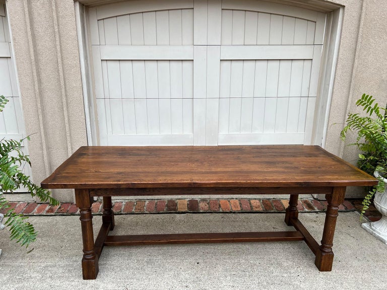 Antique French Oak Dining Farm Bakers Table Conference Office