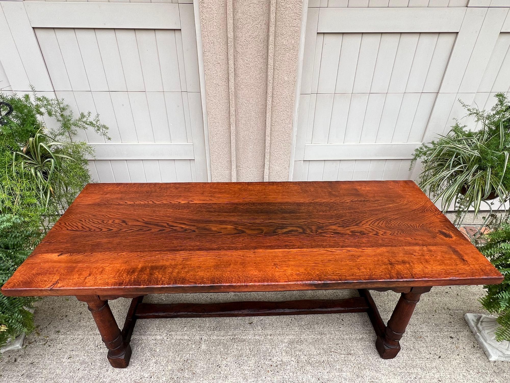 Antique French Oak Dining Farm Bakers Table Conference Office Library Desk c1920 3