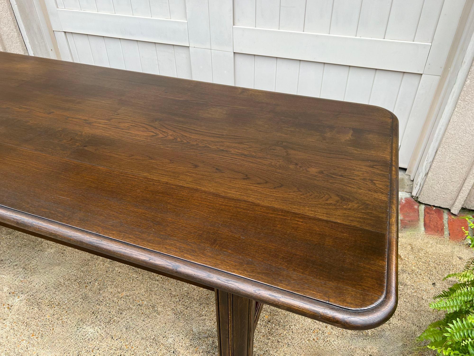 Antique French Oak Dining Farm Table Conference Office Desk LARGE 7 ft For Sale 4