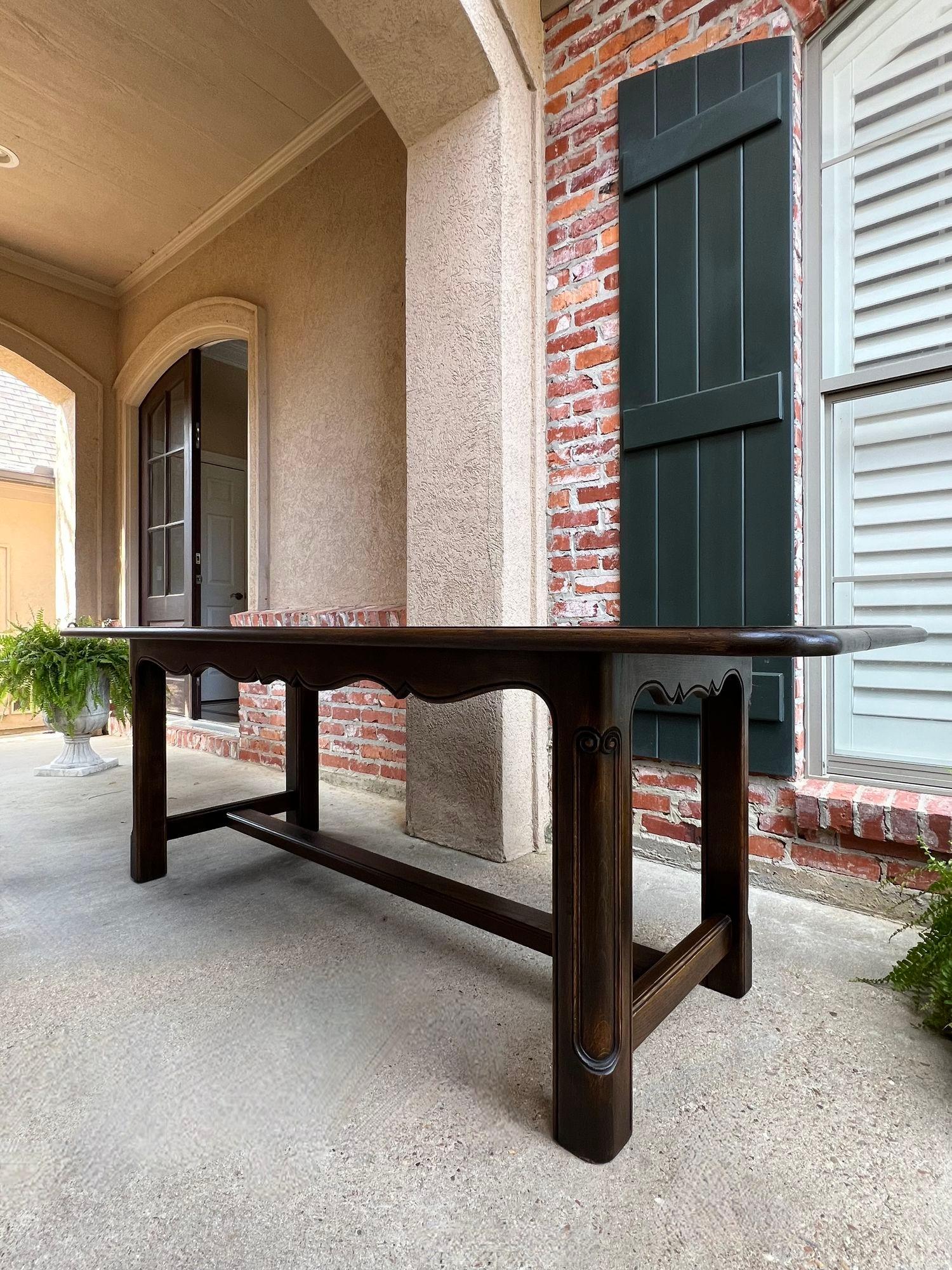 Antique French Oak Dining Farm Table Conference Office Desk LARGE 7 ft For Sale 7