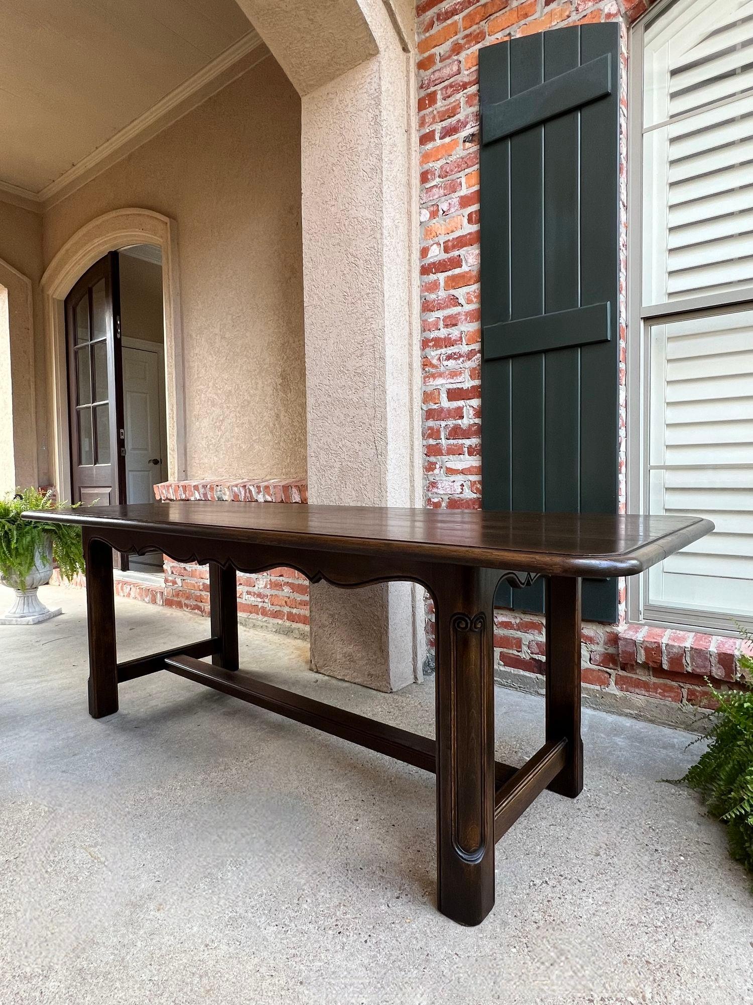 Antique French Oak Dining Farm Table Conference Office Desk LARGE 7 ft For Sale 7