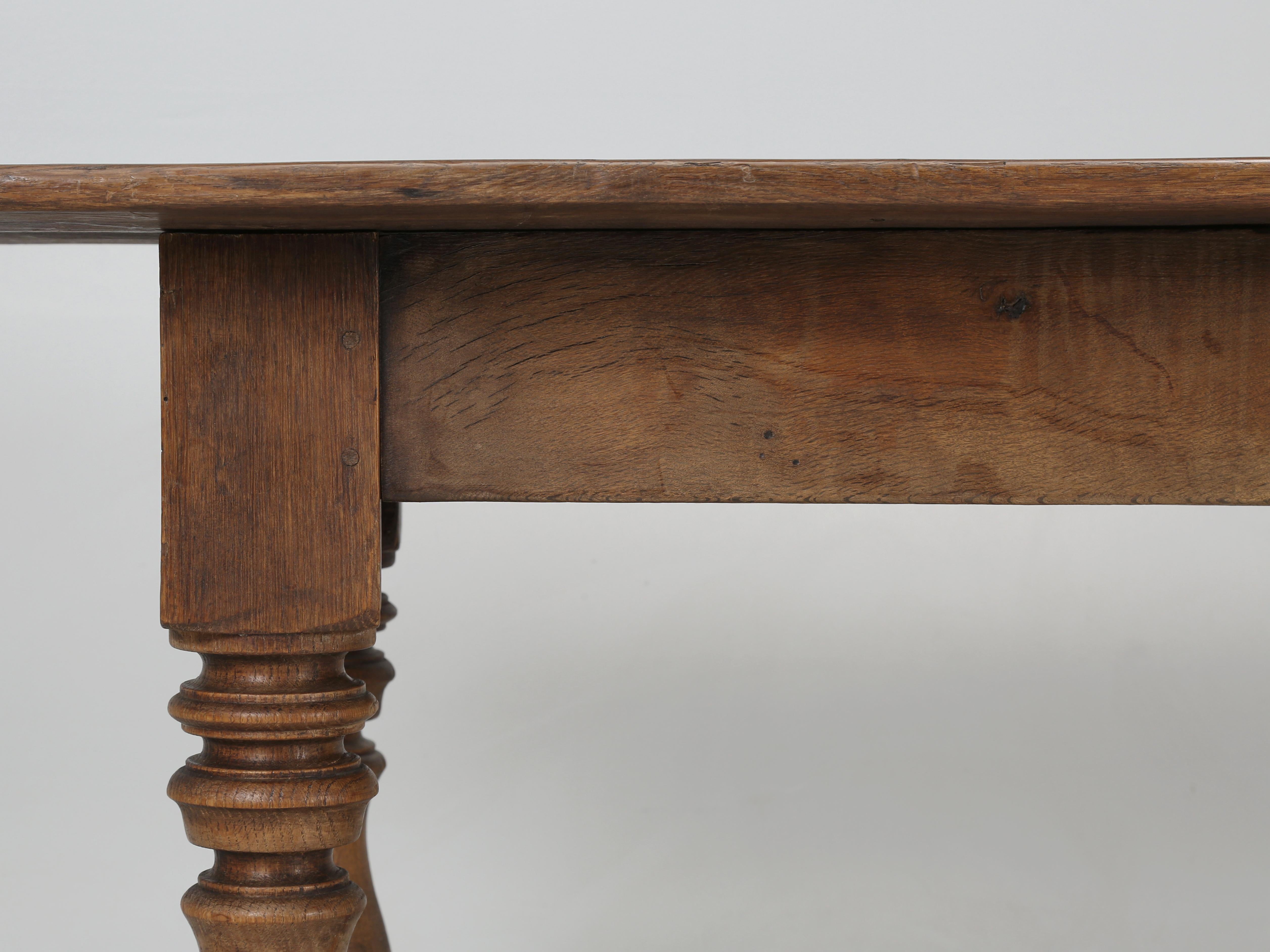 Antique French Oak Dining Table 2-Drawers Unrestored Incredible Patina 1780-1820 For Sale 7
