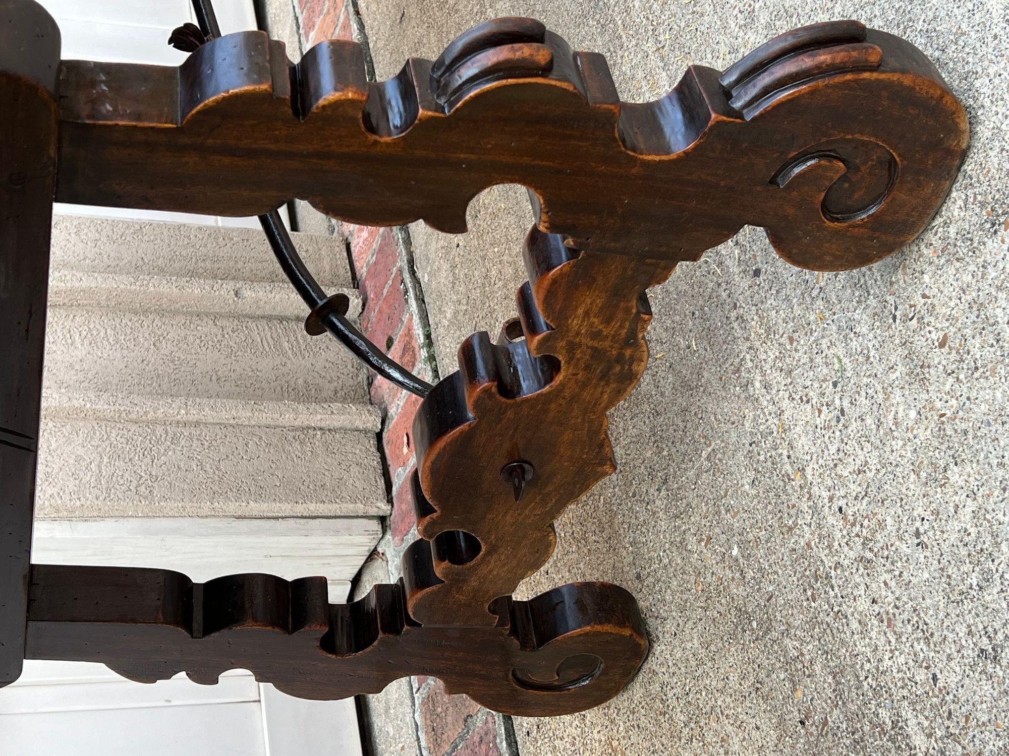 Antique French Oak Dining Table Catalan Trestle 7 ft. Planche de ferme c1890 en vente 2