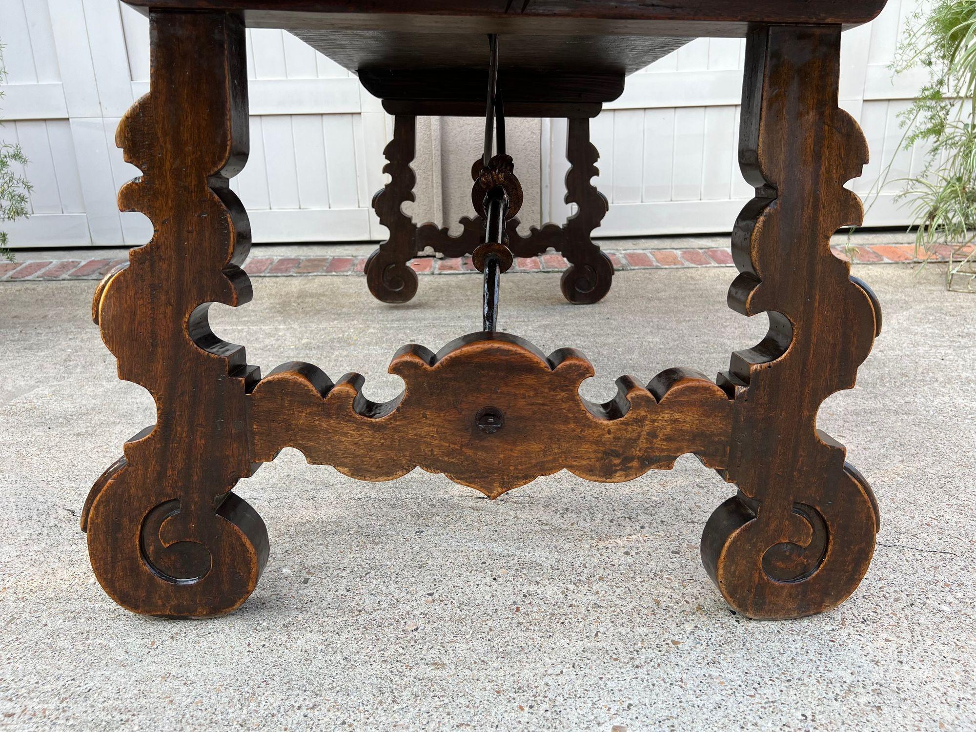 Antique French Oak Dining Table Catalan Trestle 7 ft. Planche de ferme c1890 en vente 1