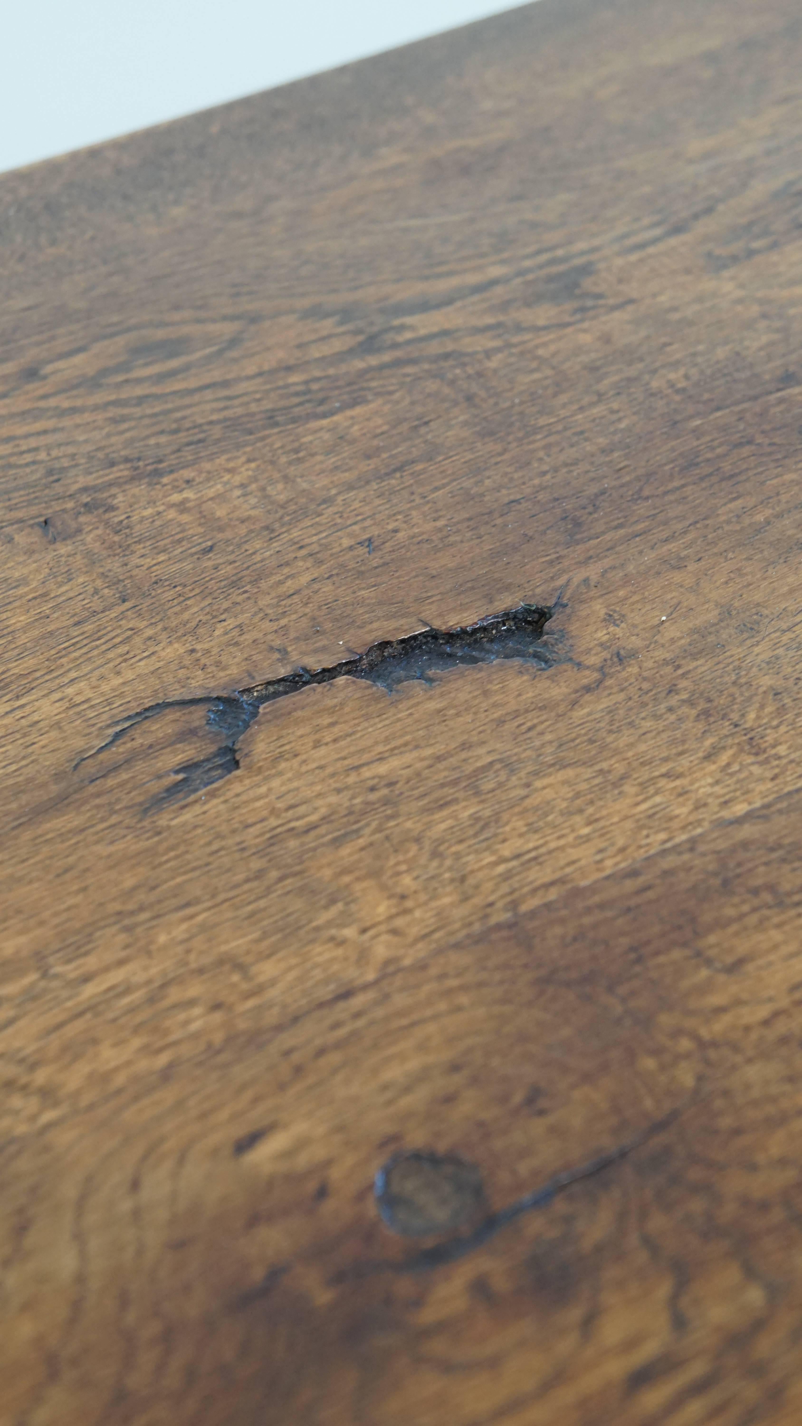 Antique French Oak Dining Table for 6 to 8 People For Sale 5