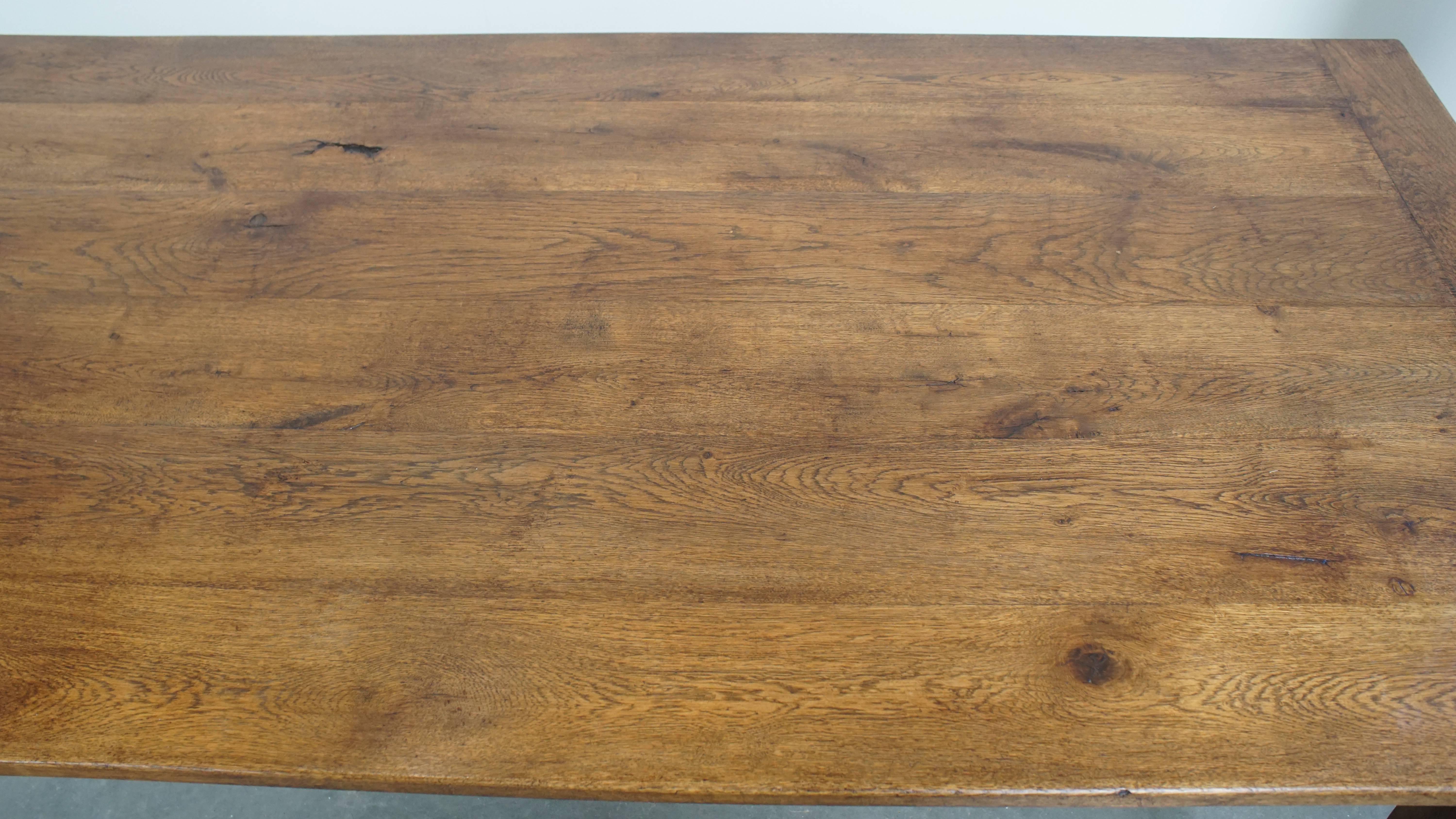 Wood Antique French Oak Dining Table for 6 to 8 People For Sale