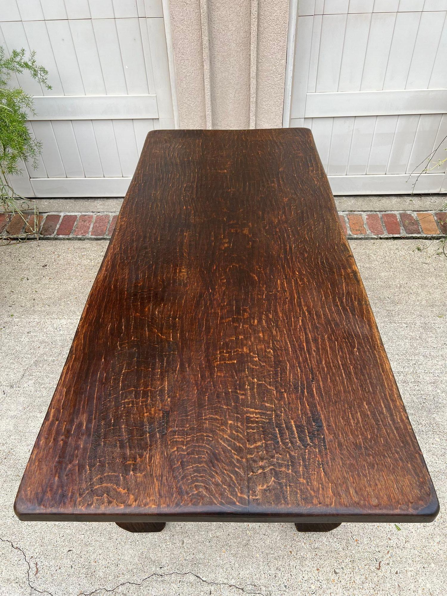 Ancienne table à manger espagnole Catalane Console de cuisine en chêne français, vers 1910 en vente 3