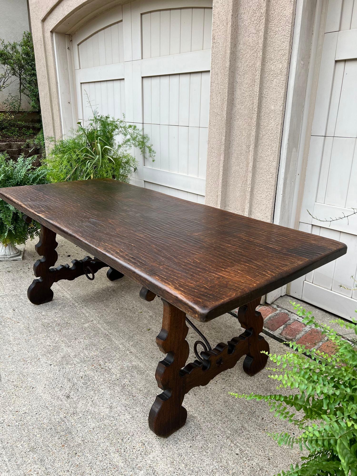 Ancienne table à manger espagnole Catalane Console de cuisine en chêne français, vers 1910 en vente 6