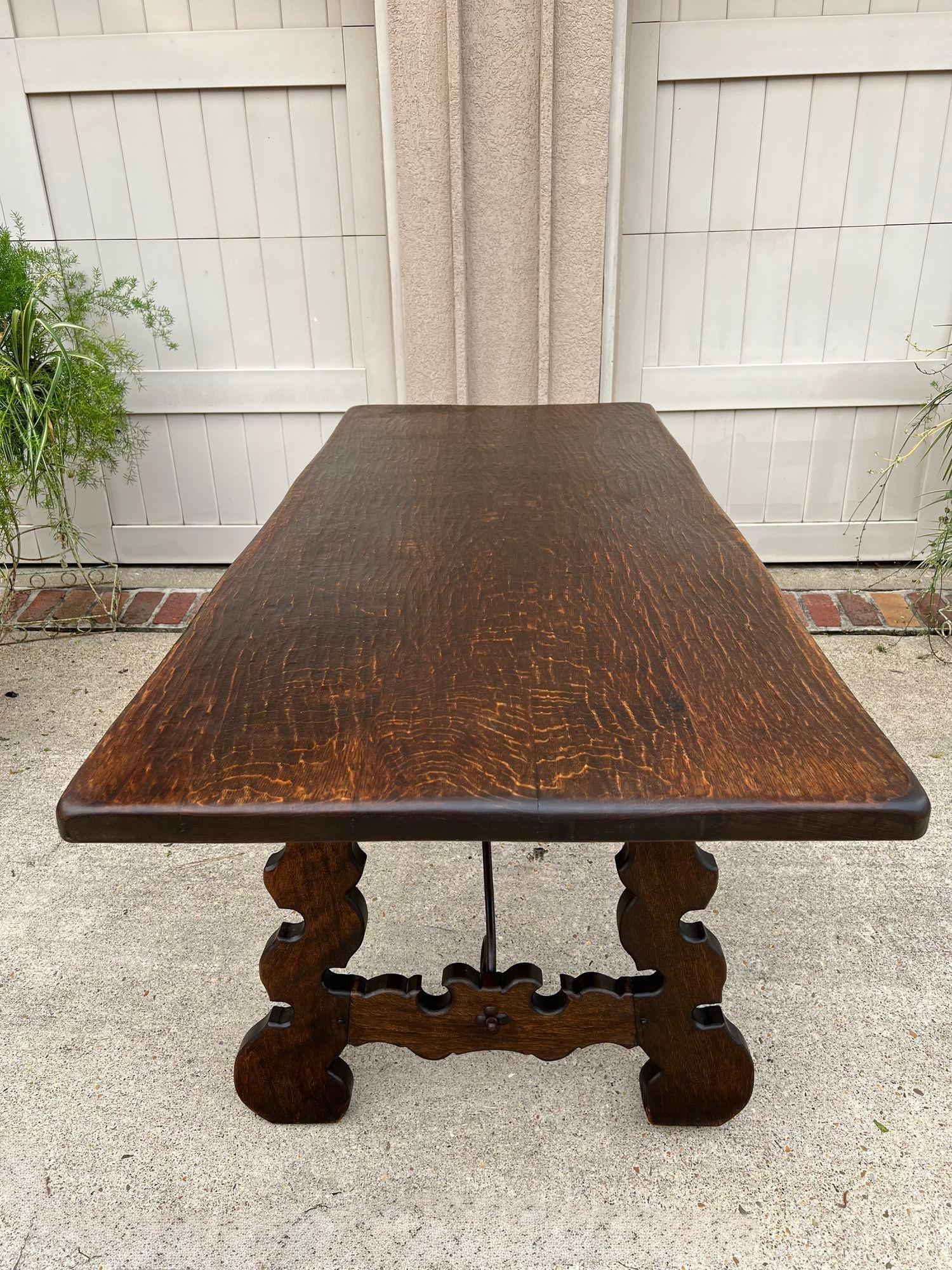 Ancienne table à manger espagnole Catalane Console de cuisine en chêne français, vers 1910 en vente 9