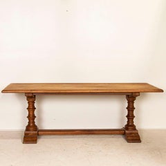 Antique French Oak Dining Table with Trestle Base