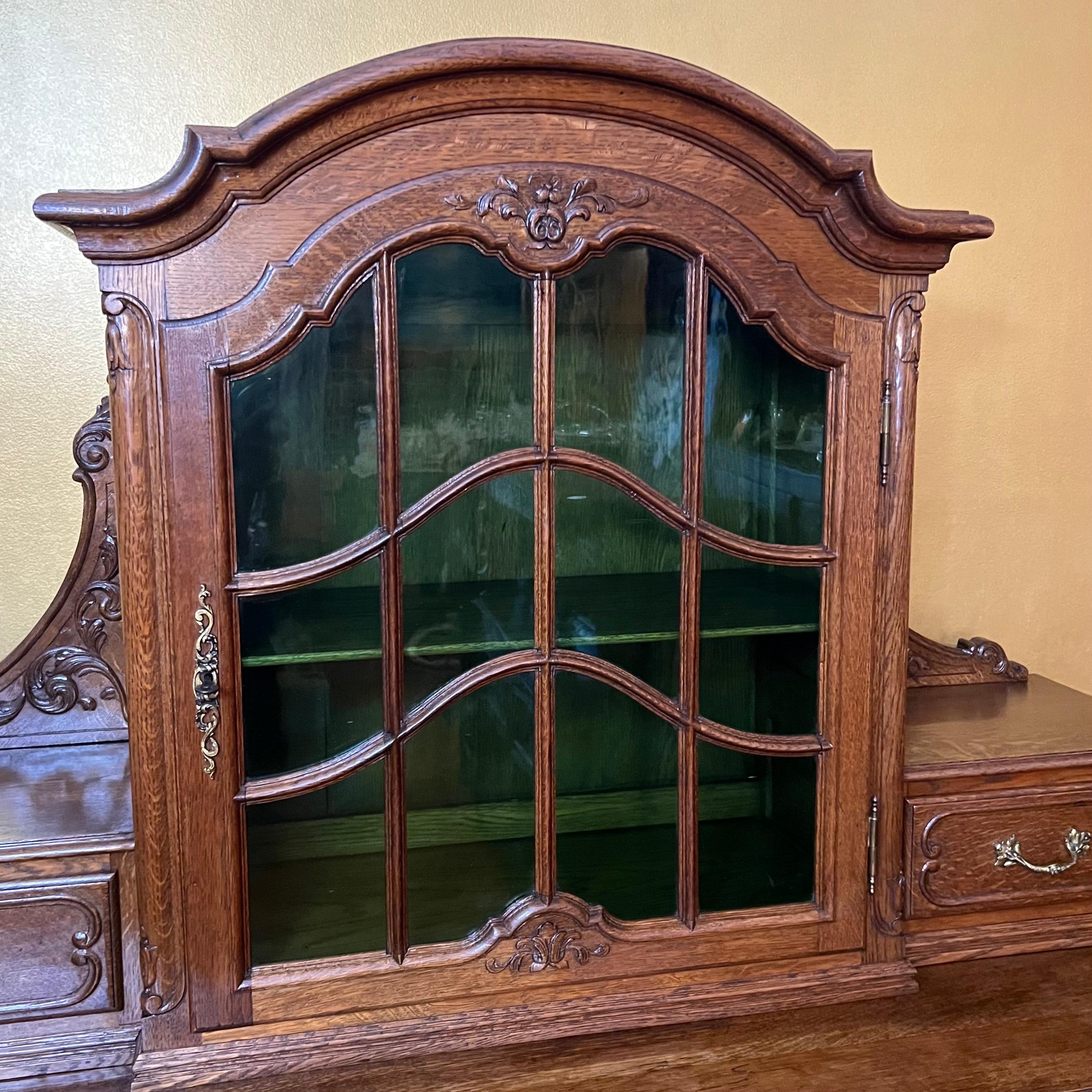 Antique French Oak Display Cabinet For Sale 1