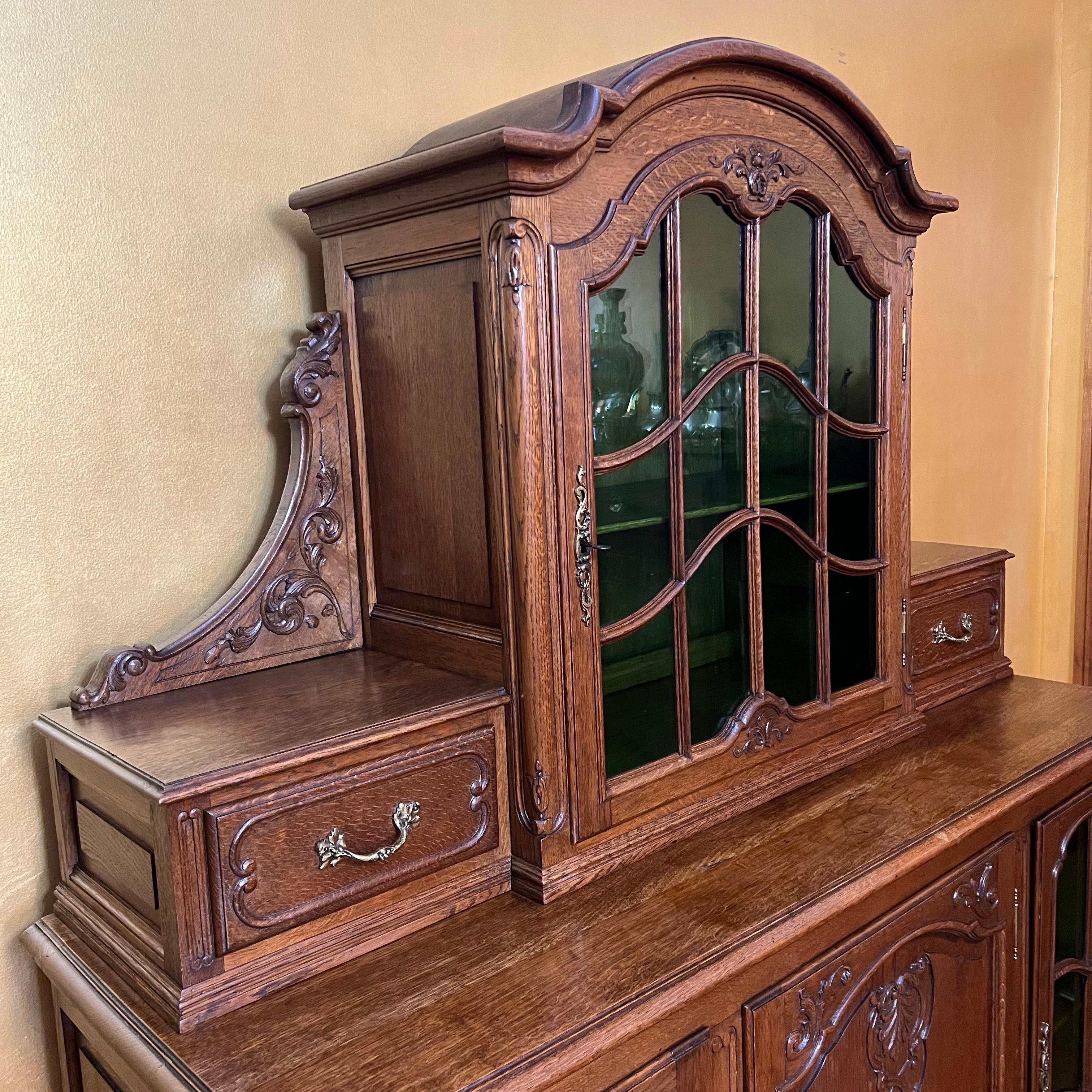Antique French Oak Display Cabinet For Sale 2