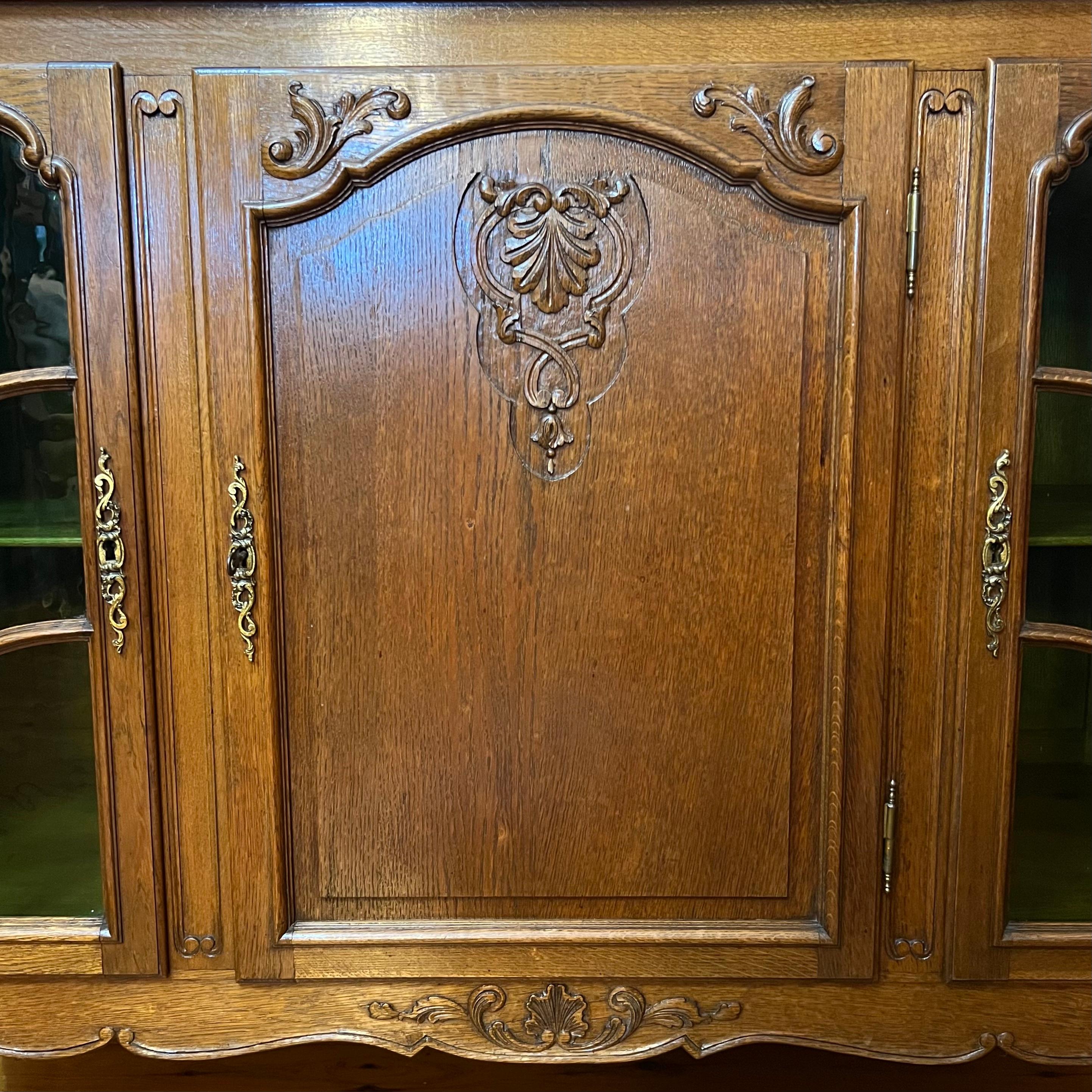 Antique French Oak Display Cabinet For Sale 4