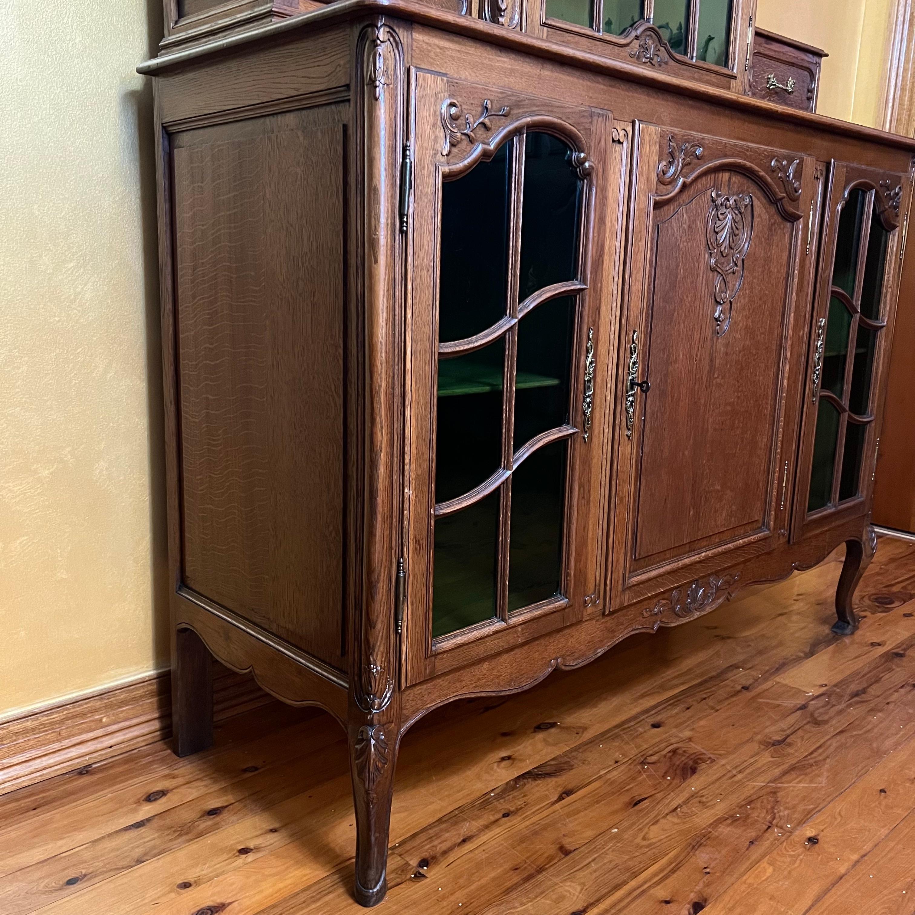 Antique French Oak Display Cabinet For Sale 5