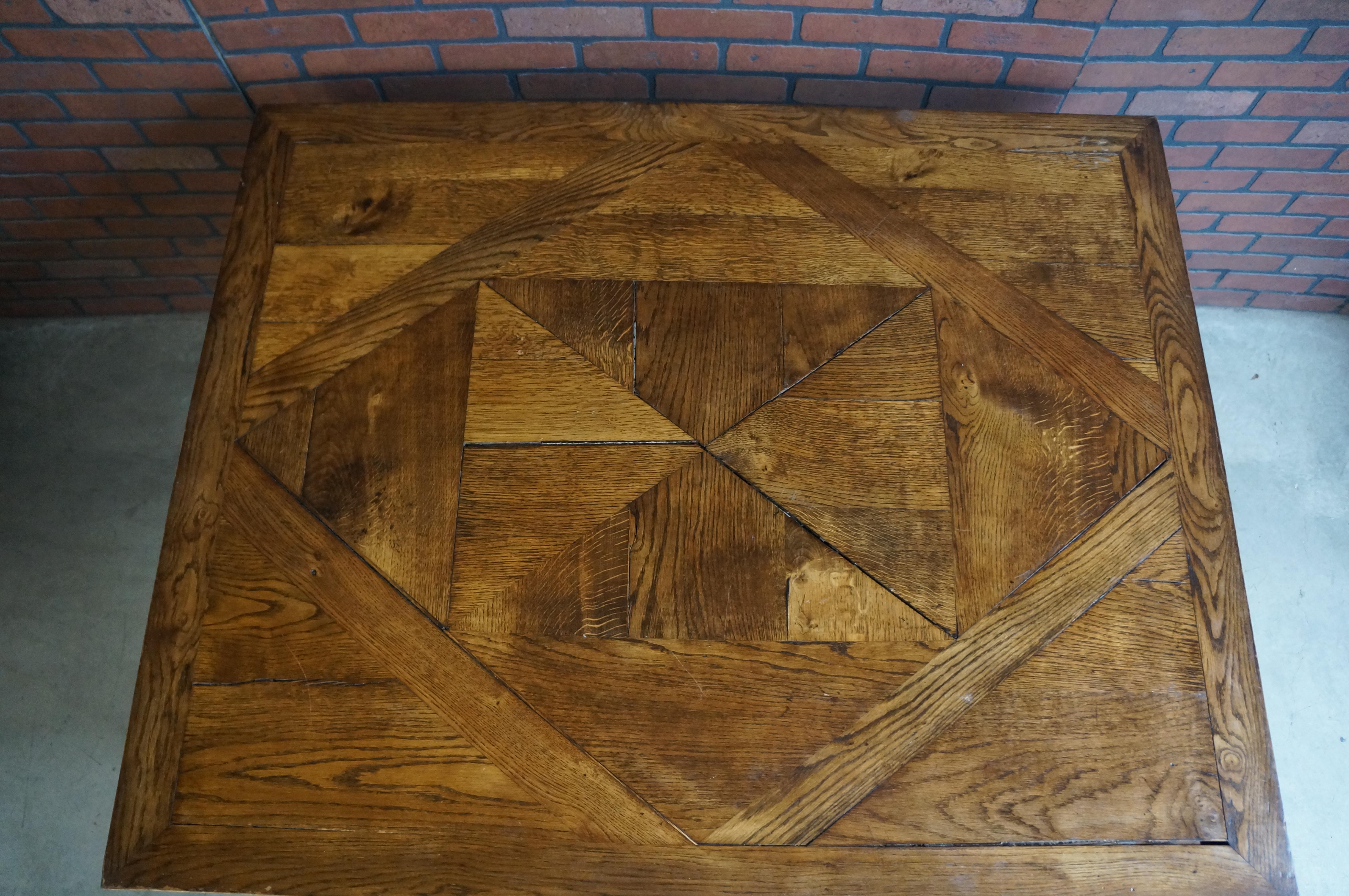 French Provincial Antique French Oak Draw Leaf Dining Table For Sale