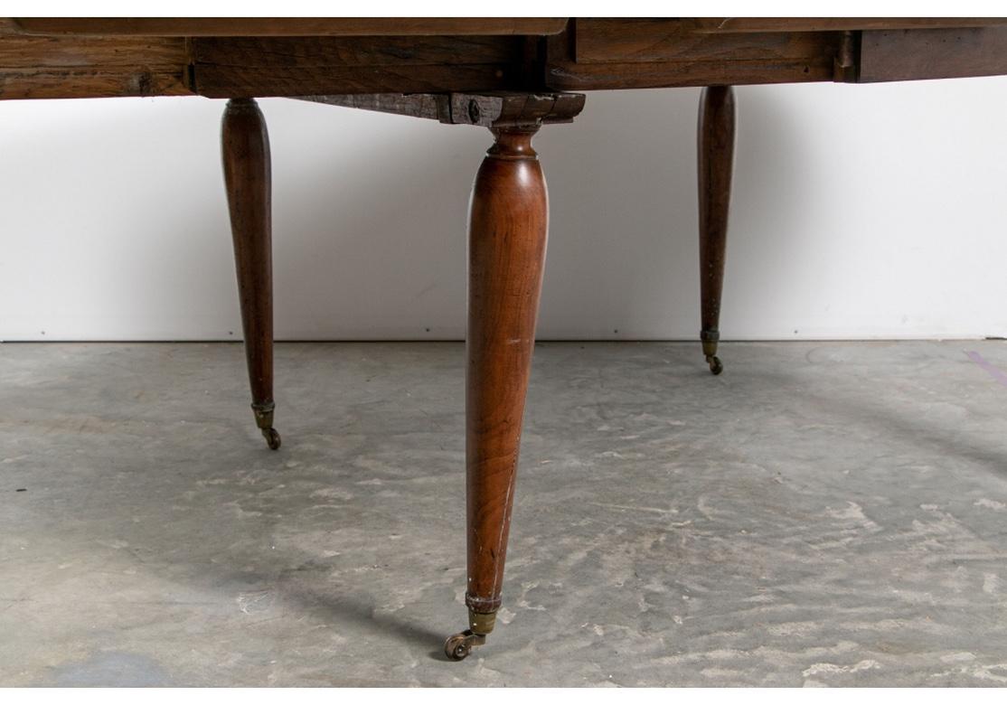 19th Century Antique French Oak Drop- Leaf Dining Table For Restoration