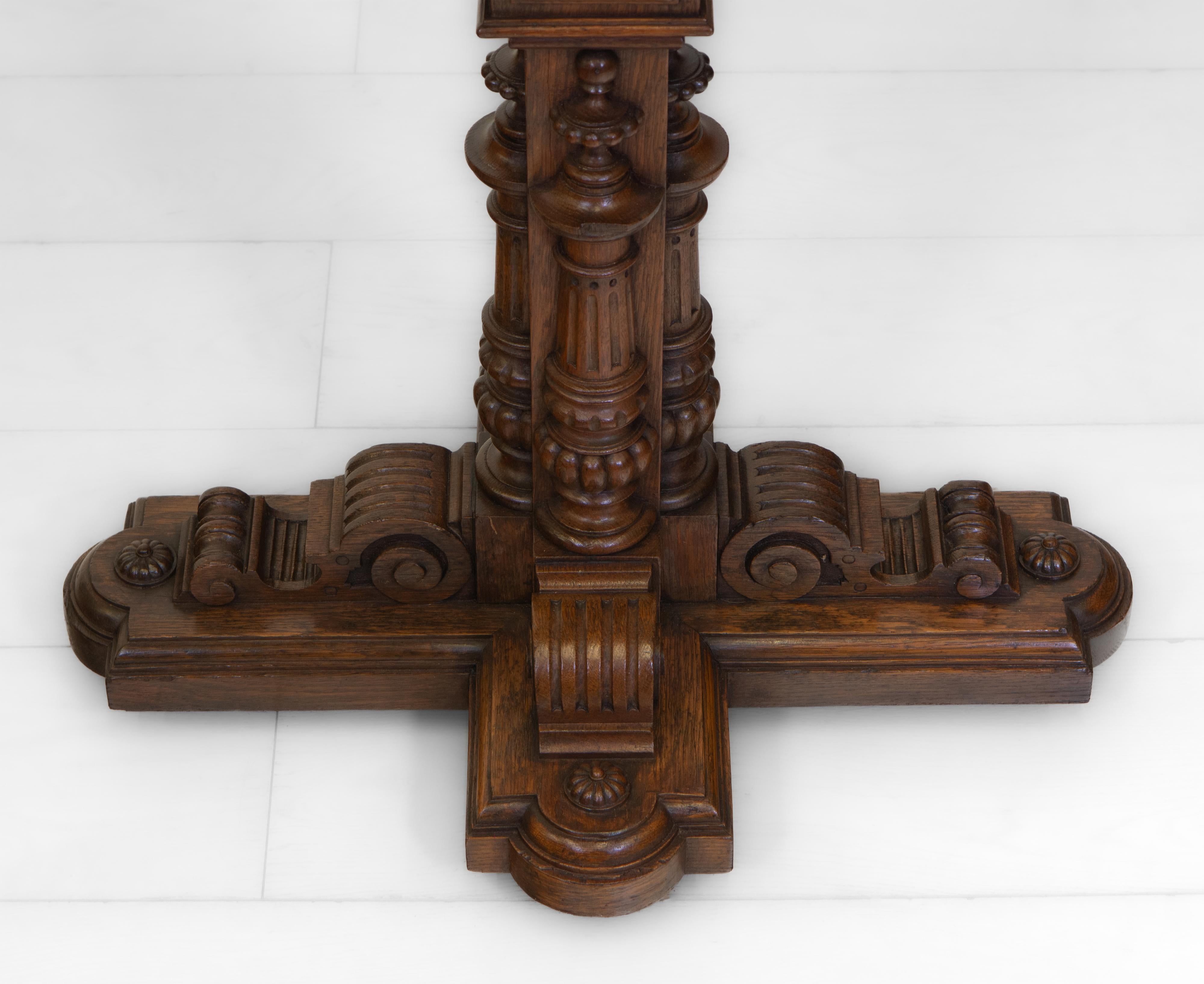 Gothic Revival Antique French Oak Ecclesiastical Gothic Adjustable Reading Table Lectern Stand For Sale