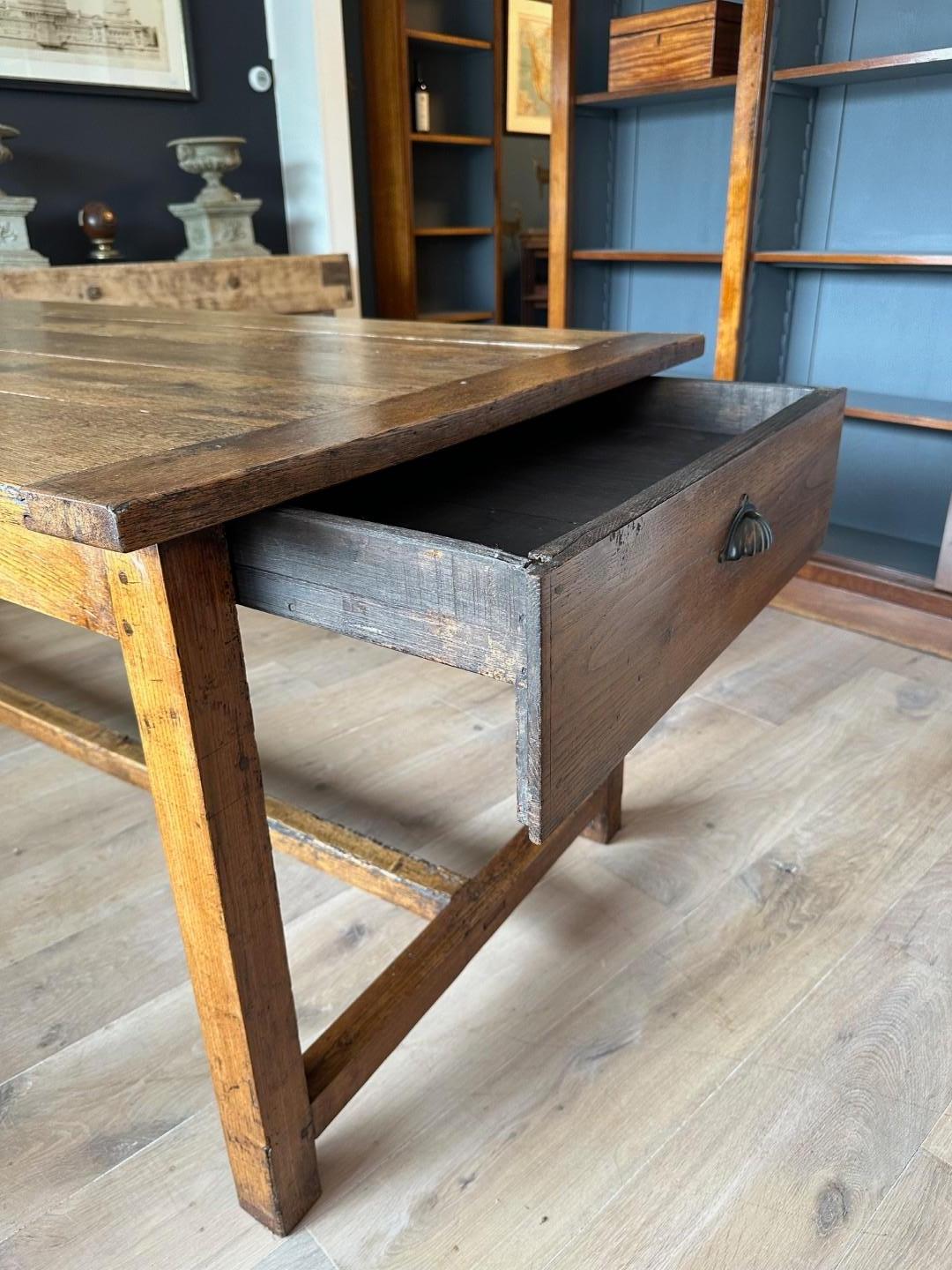 Antique French oak farmhouse table For Sale 8