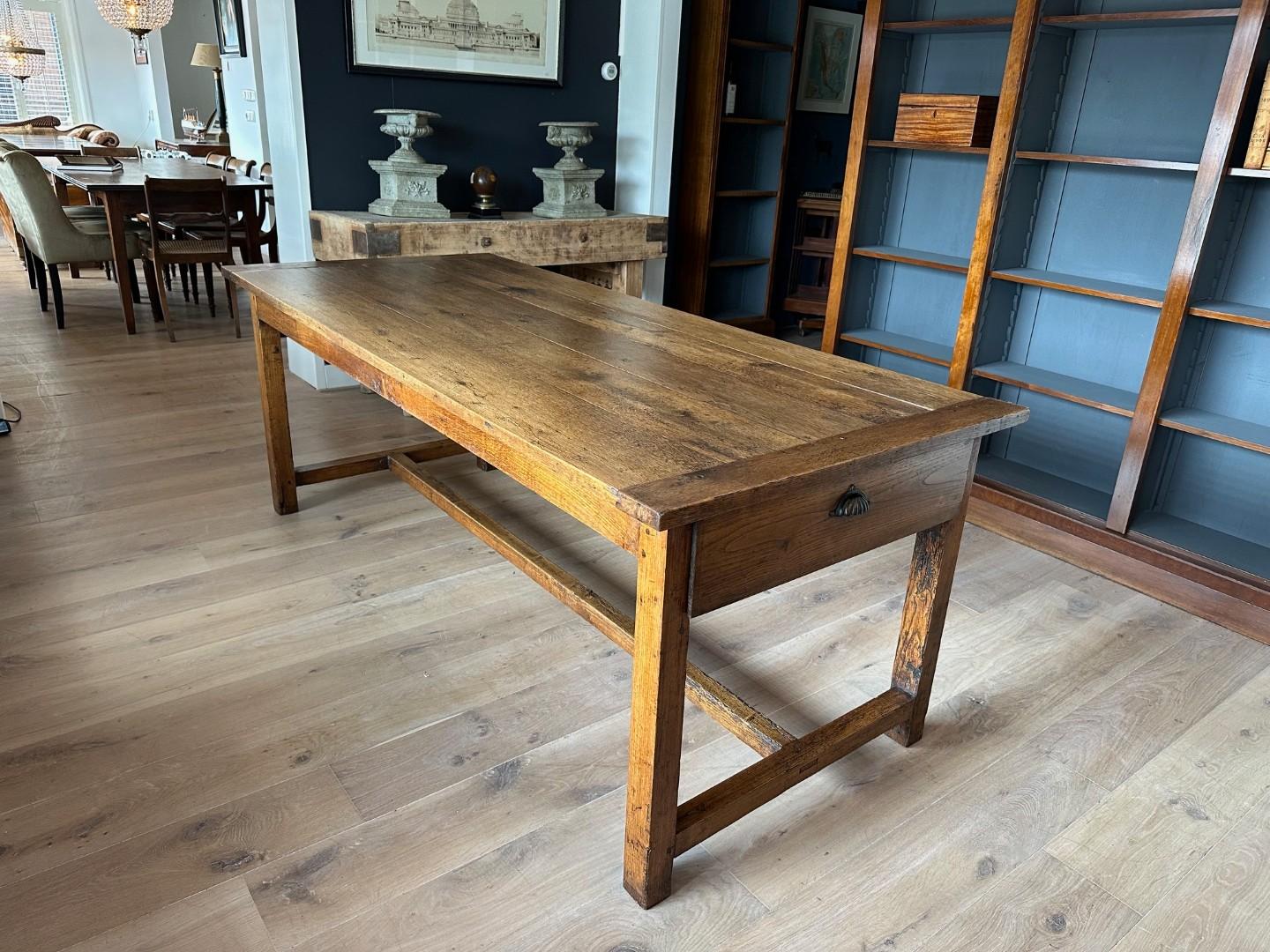 Early 19th Century Antique French oak farmhouse table For Sale