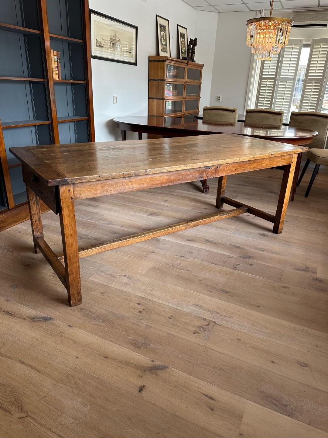 Antique French oak farmhouse table For Sale 3