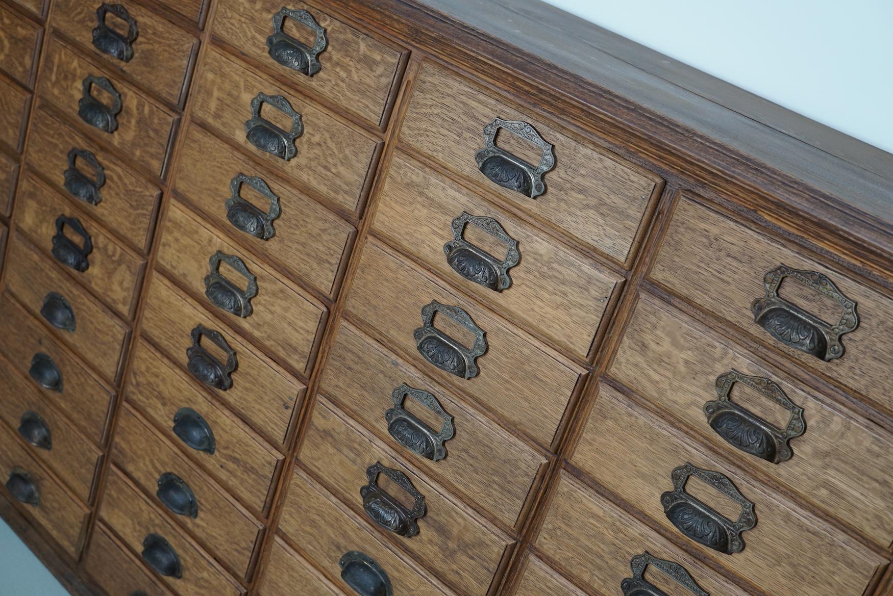 Antique French Oak Filing / Apothekerschrank von Chouanard, um 1910 im Angebot 4