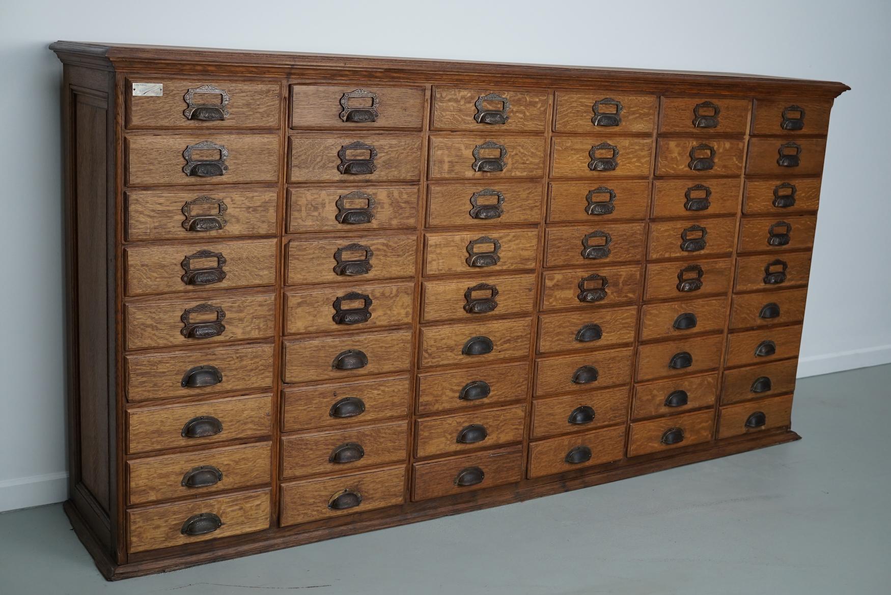 Antique French Oak Filing / Apothekerschrank von Chouanard, um 1910 im Angebot 10