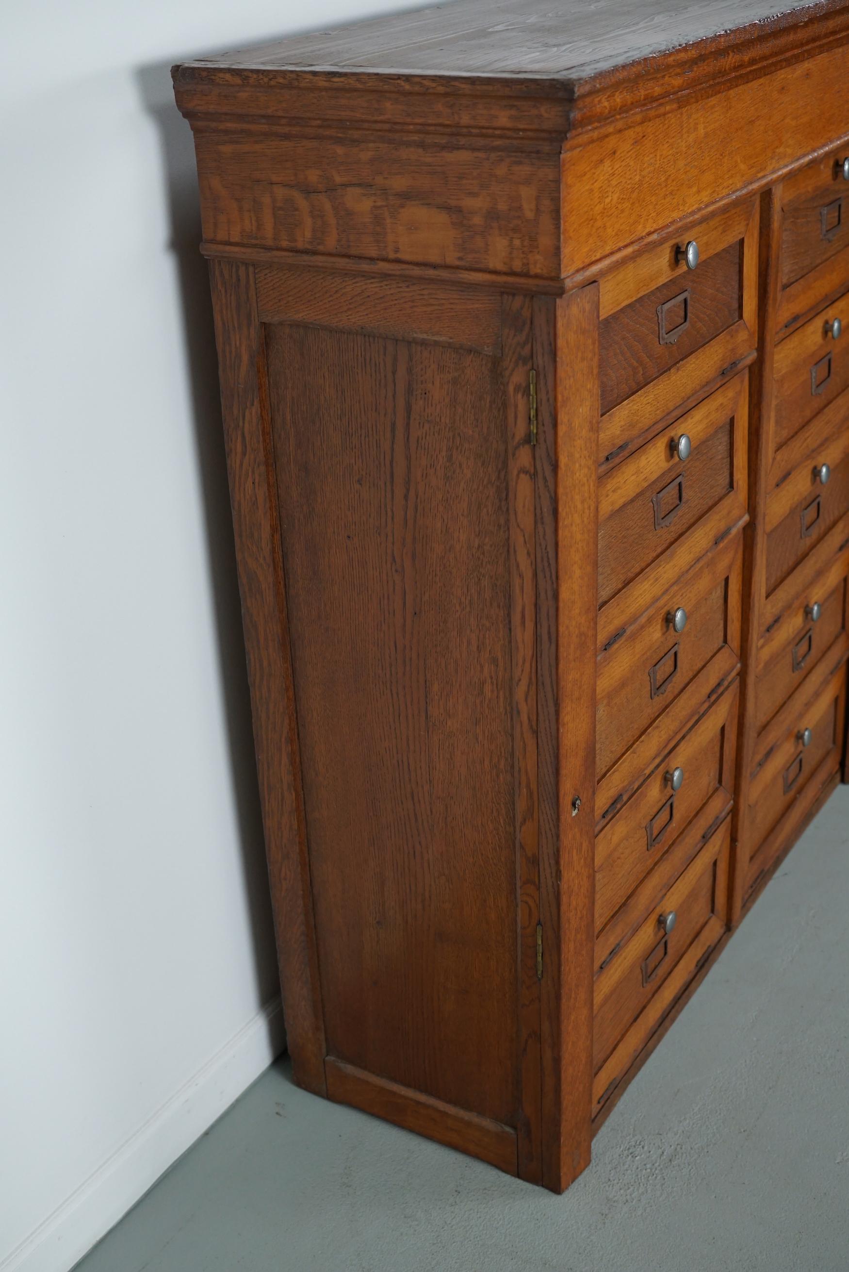 Antique French Oak Filing Cabinet Folding Doors, 1930s 8