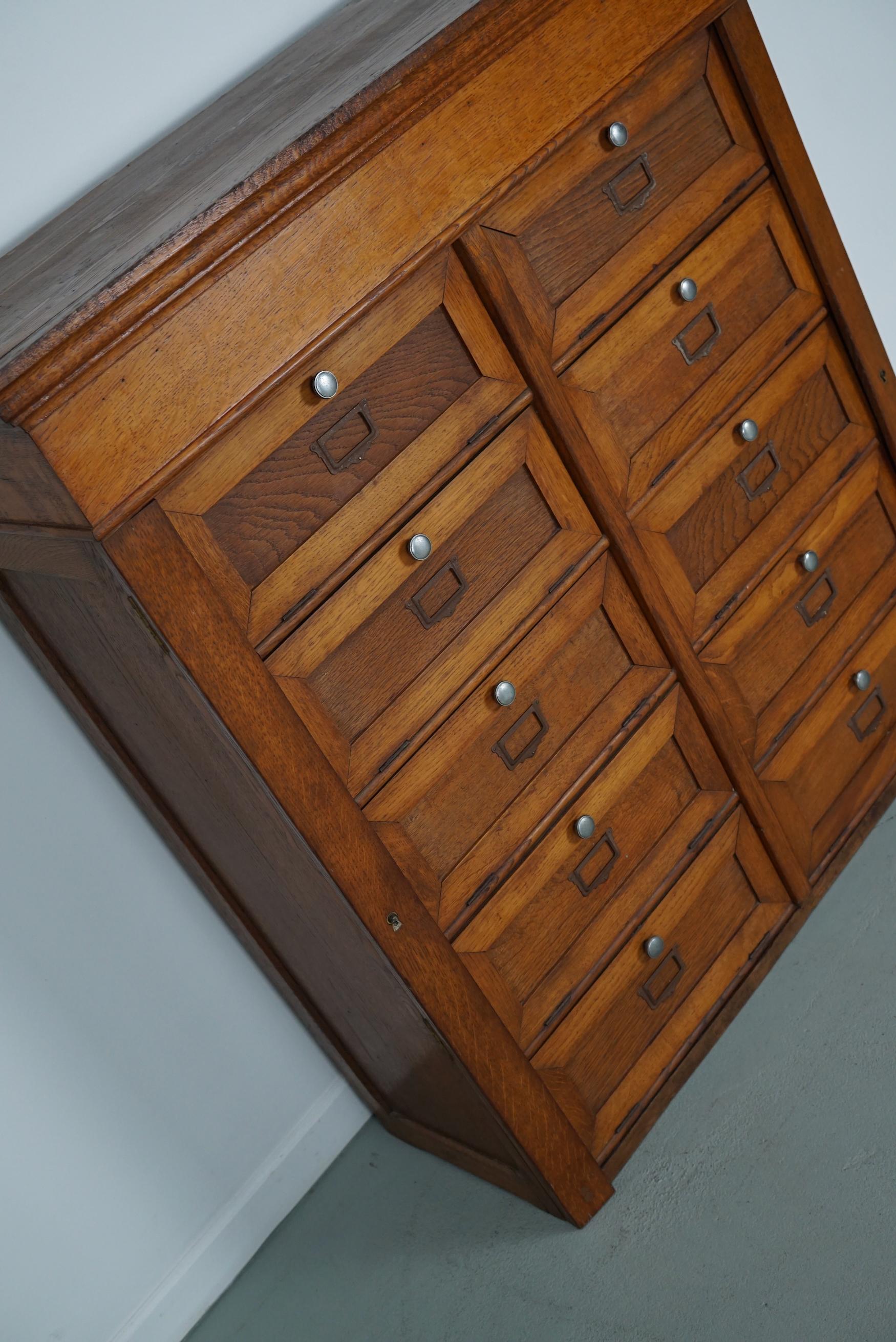 Antique French Oak Filing Cabinet Folding Doors, 1930s 9
