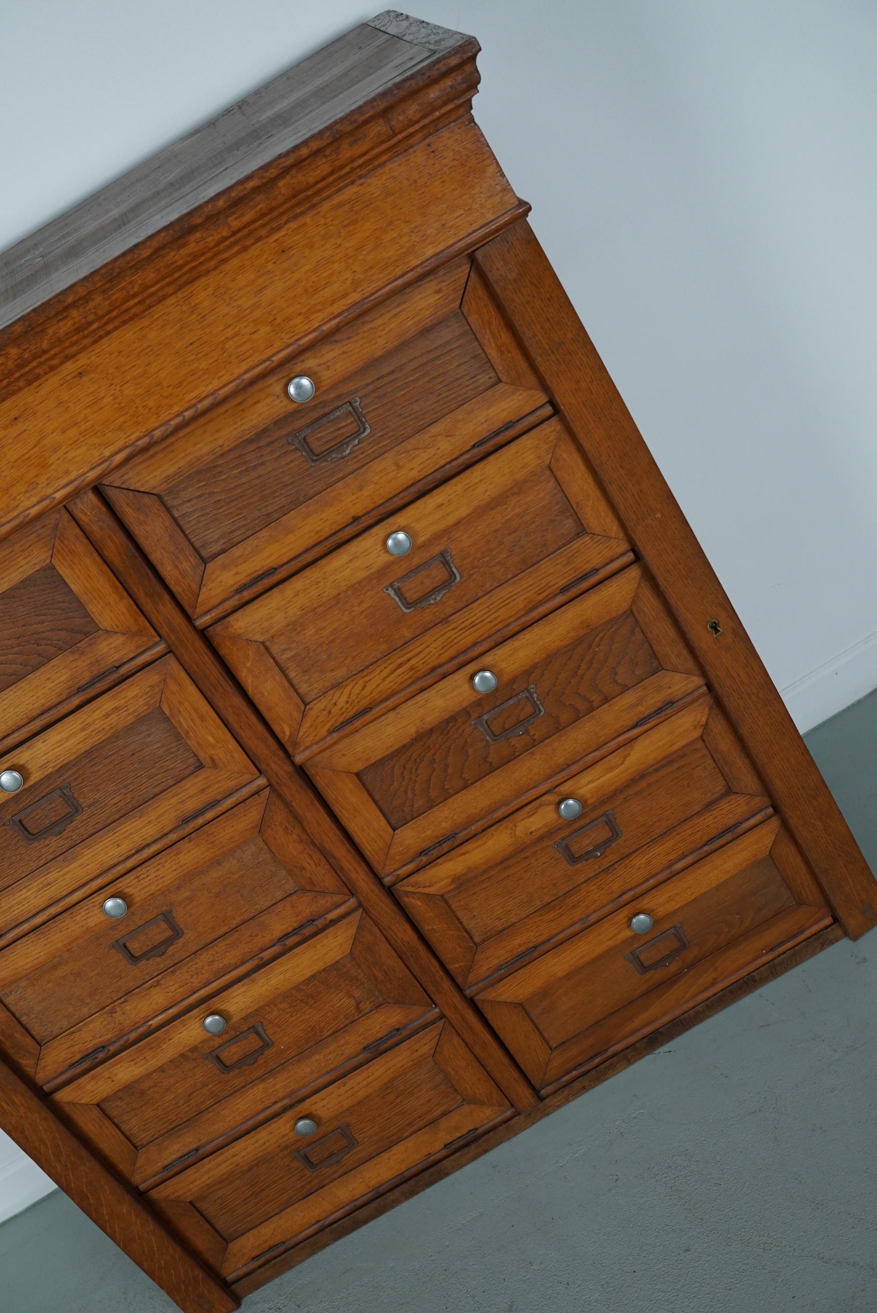 Antique French Oak Filing Cabinet Folding Doors, 1930s 10