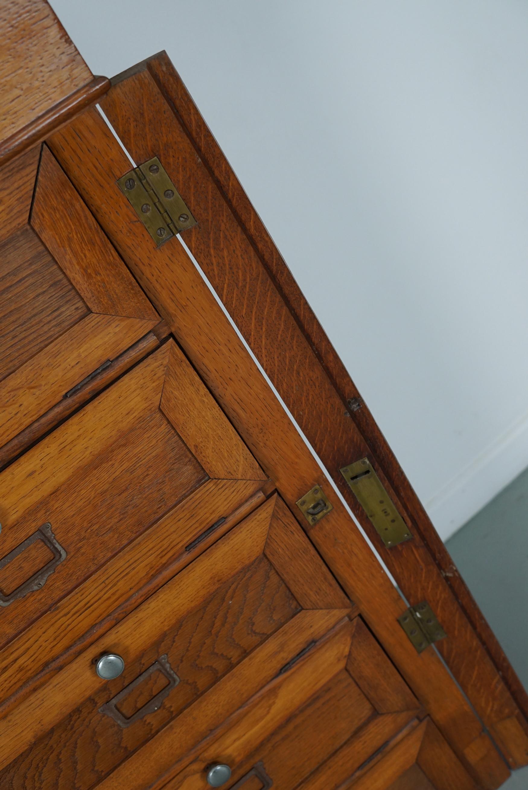 Antique French Oak Filing Cabinet Folding Doors, 1930s 12