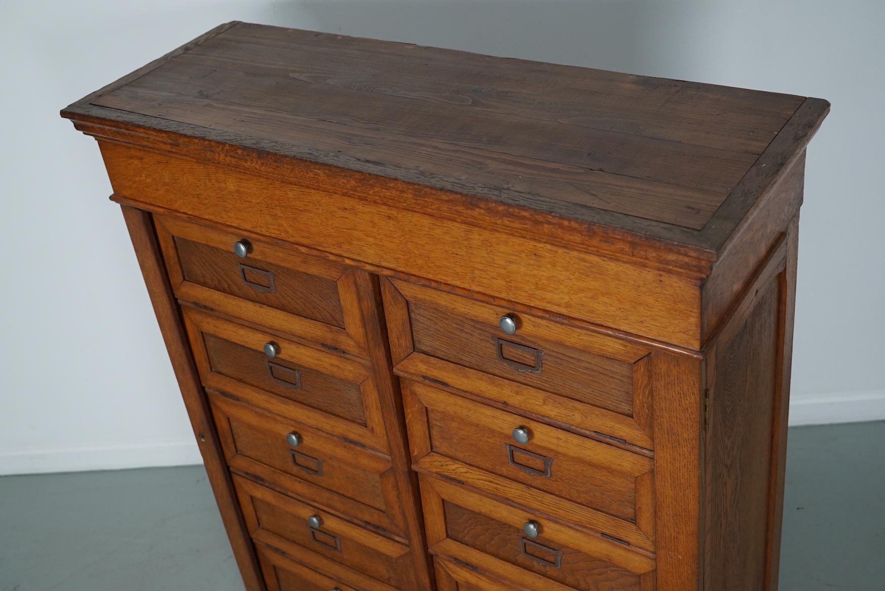 Mid-20th Century Antique French Oak Filing Cabinet Folding Doors, 1930s