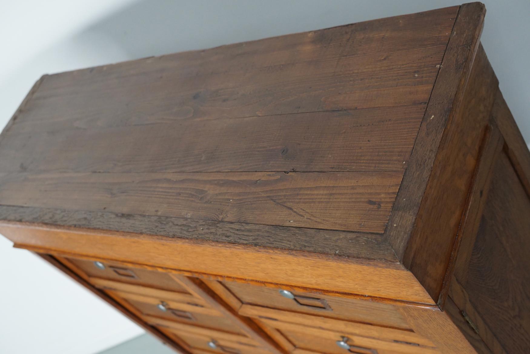 Antique French Oak Filing Cabinet Folding Doors, 1930s 1