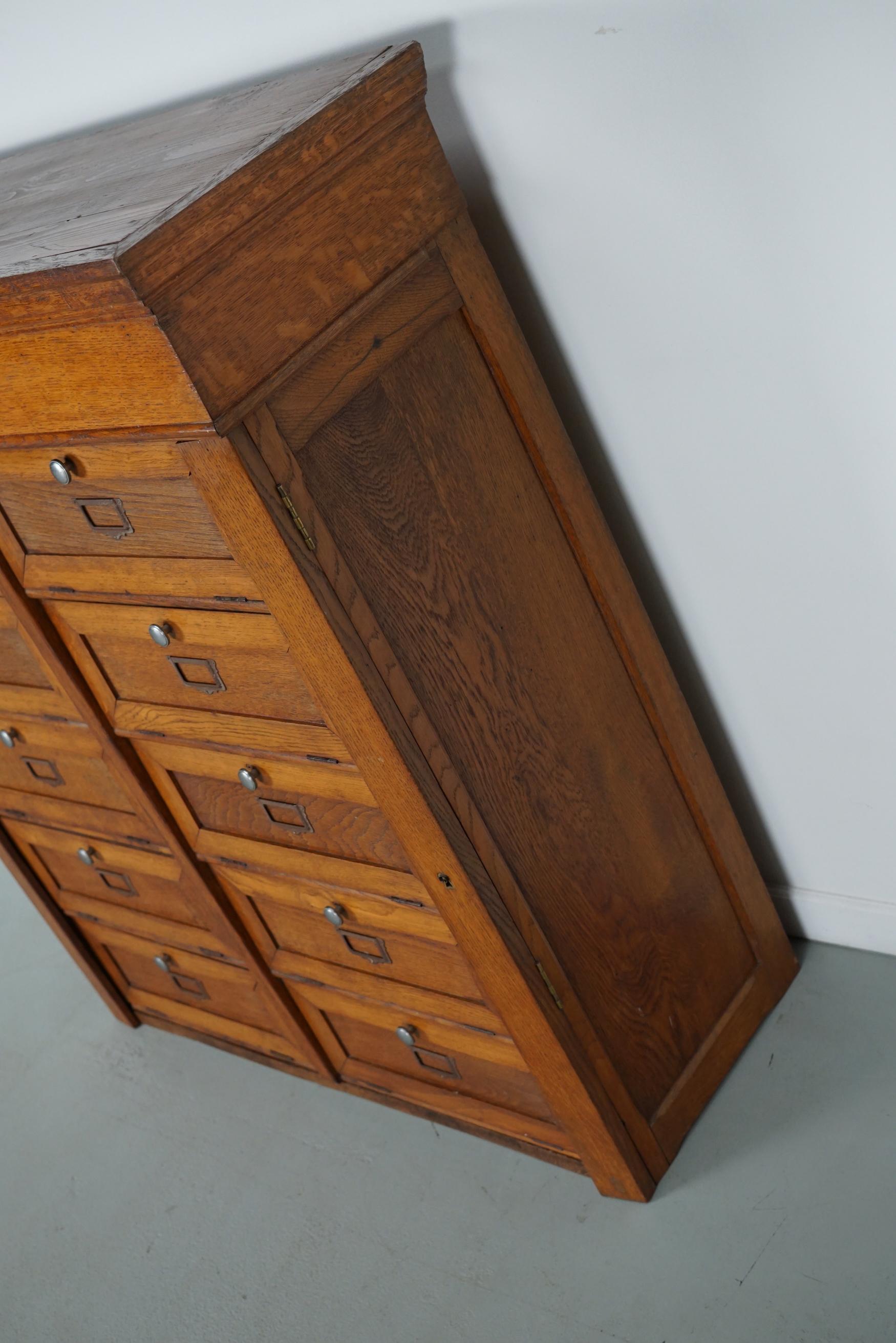 Antique French Oak Filing Cabinet Folding Doors, 1930s 3