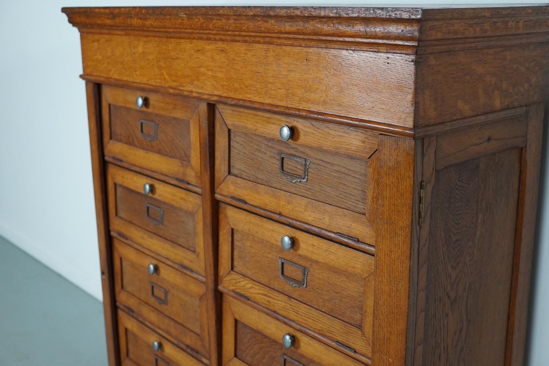 Antique French Oak Filing Cabinet Folding Doors, 1930s 4