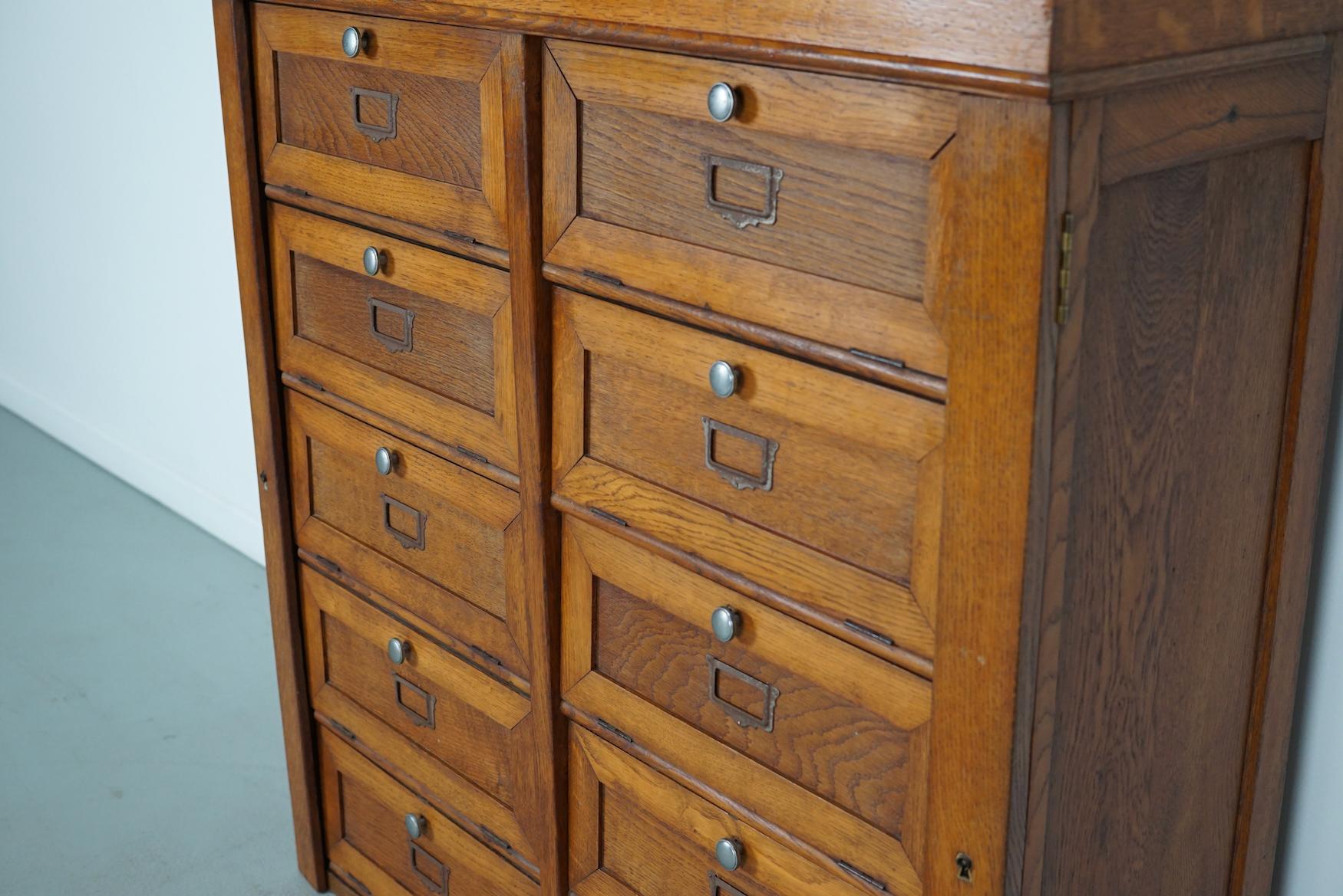 Antique French Oak Filing Cabinet Folding Doors, 1930s 5