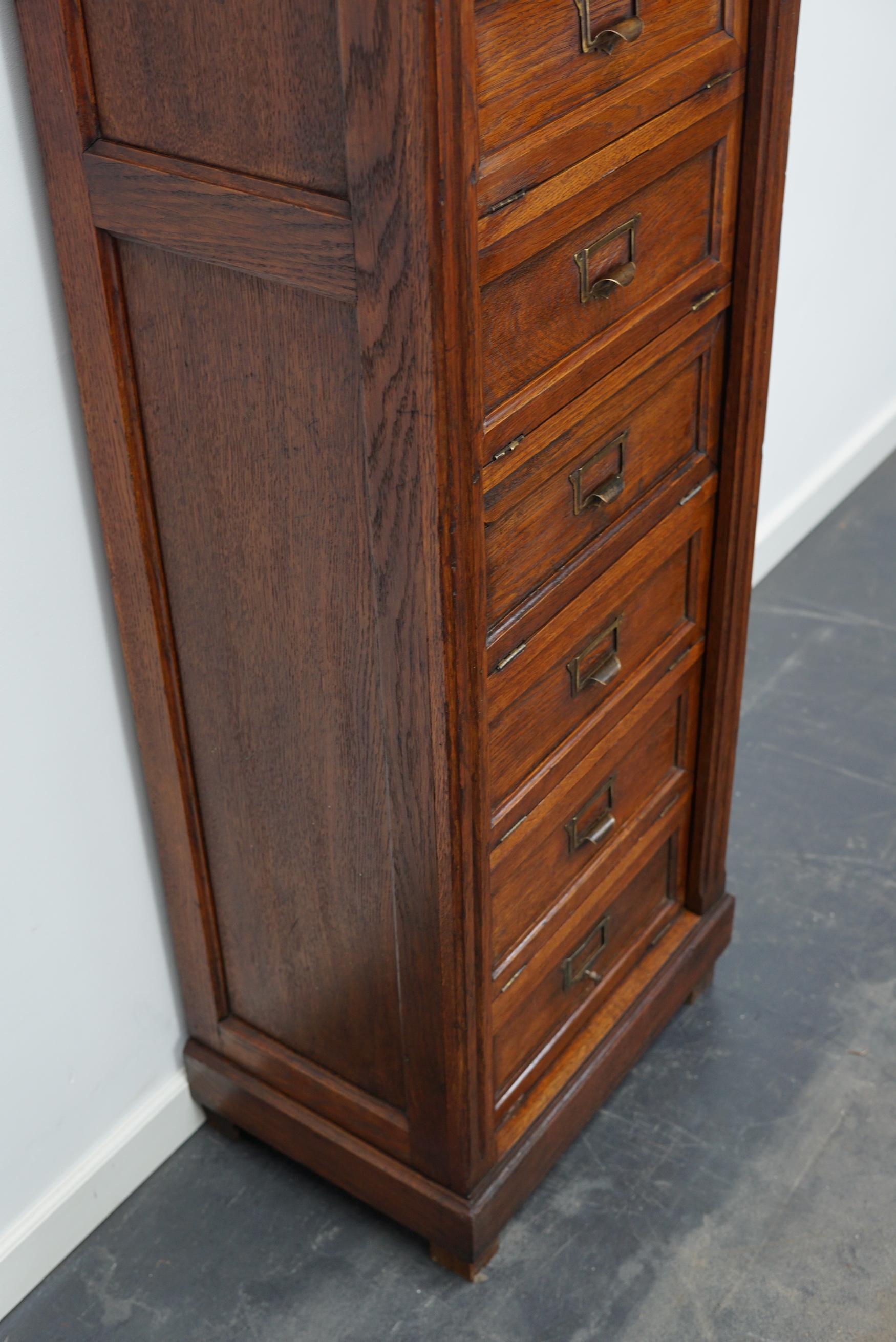 Antique French Oak Filing Cabinet Folding Doors, Early 20th Century 6