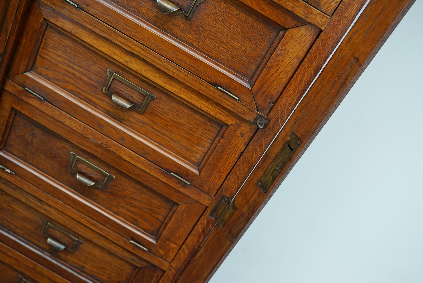 Antique French Oak Filing Cabinet Folding Doors, Early 20th Century 10