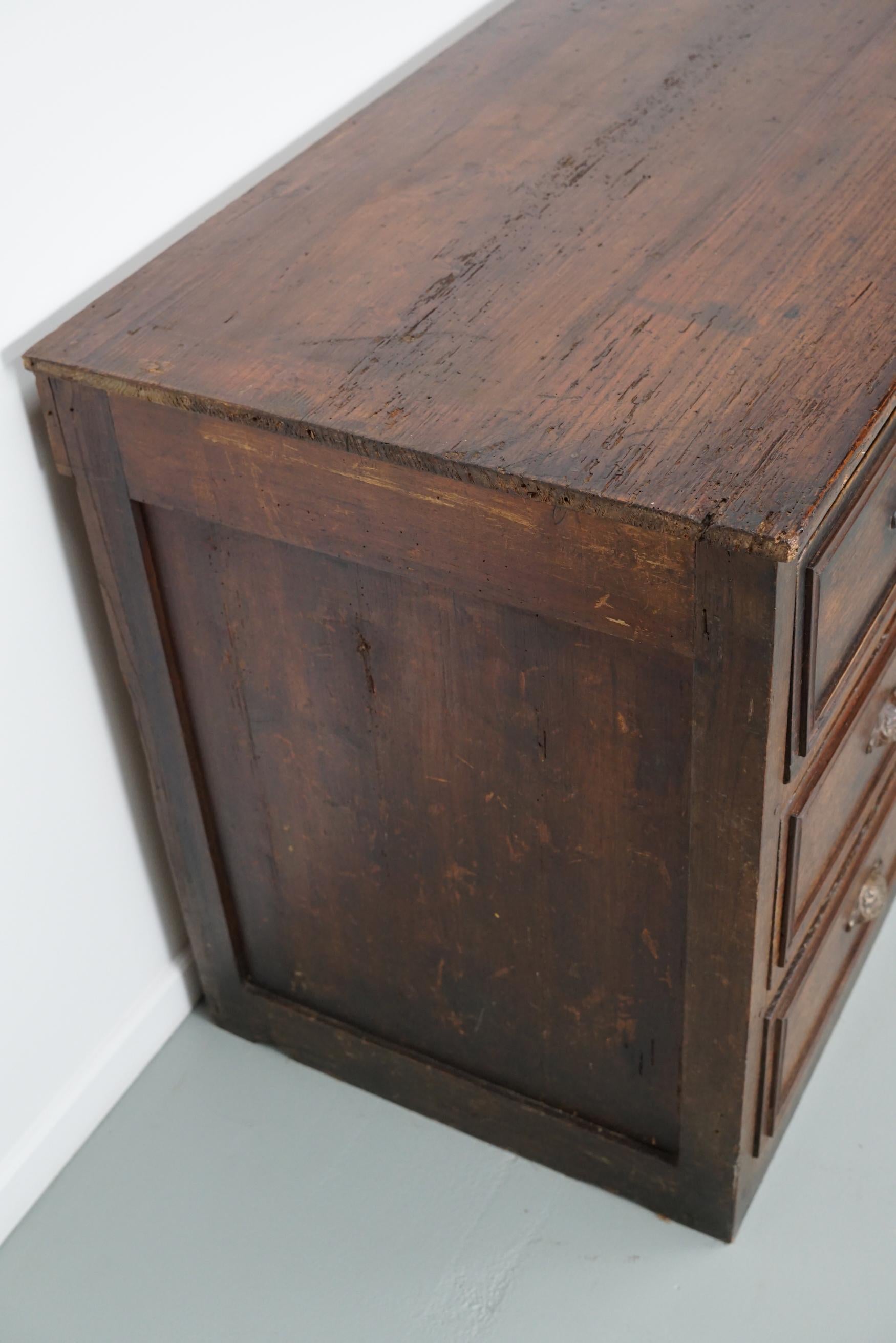 Antique French Oak & Fruitwood Apothecary / Filing Cabinet, Early 20th Century For Sale 7