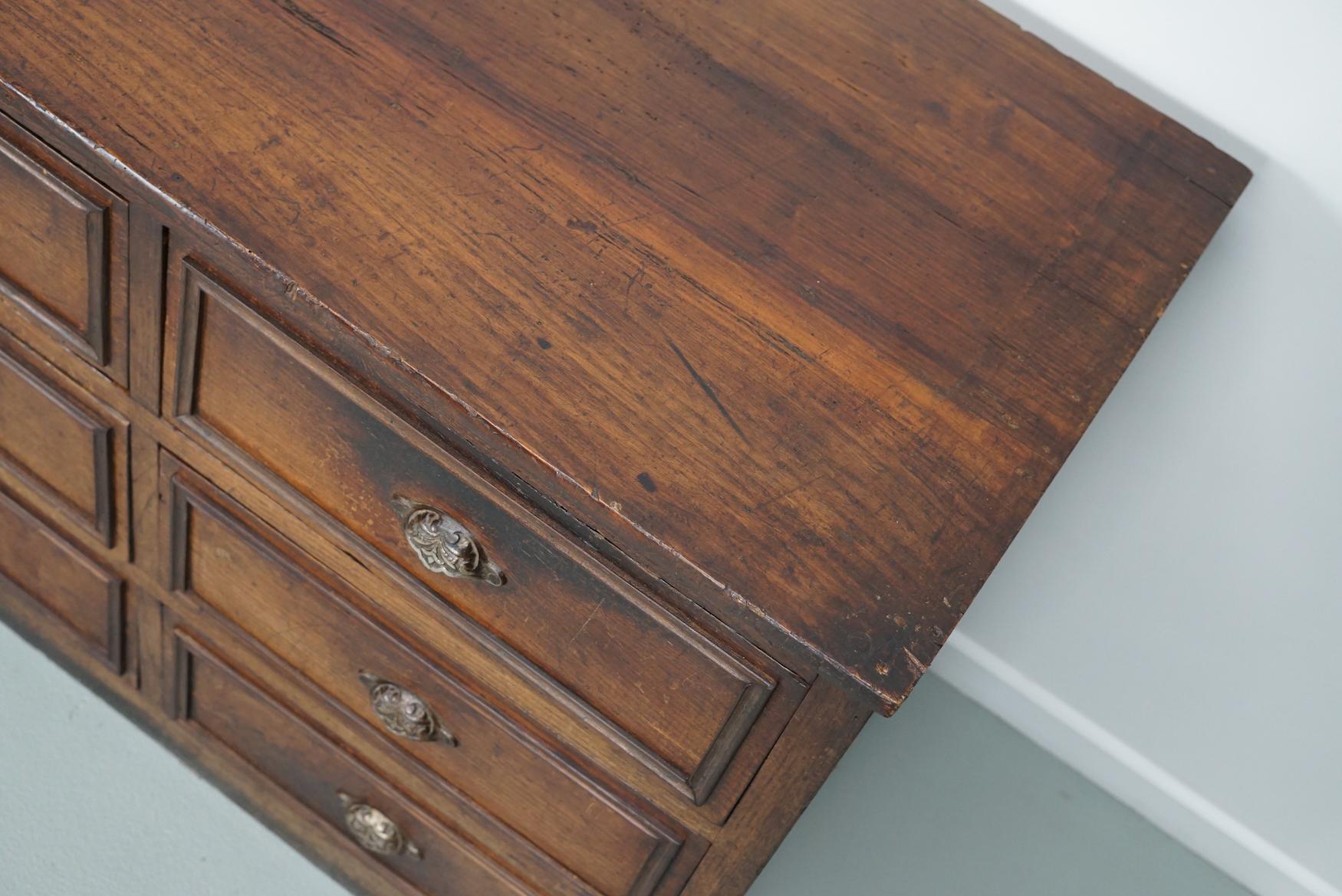 Antique French Oak & Fruitwood Apothecary / Filing Cabinet, Early 20th Century For Sale 10