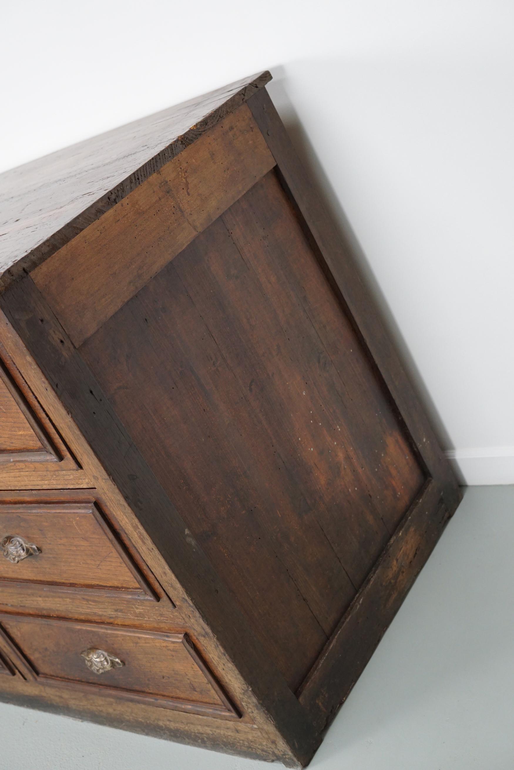 Antique French Oak & Fruitwood Apothecary / Filing Cabinet, Early 20th Century For Sale 12