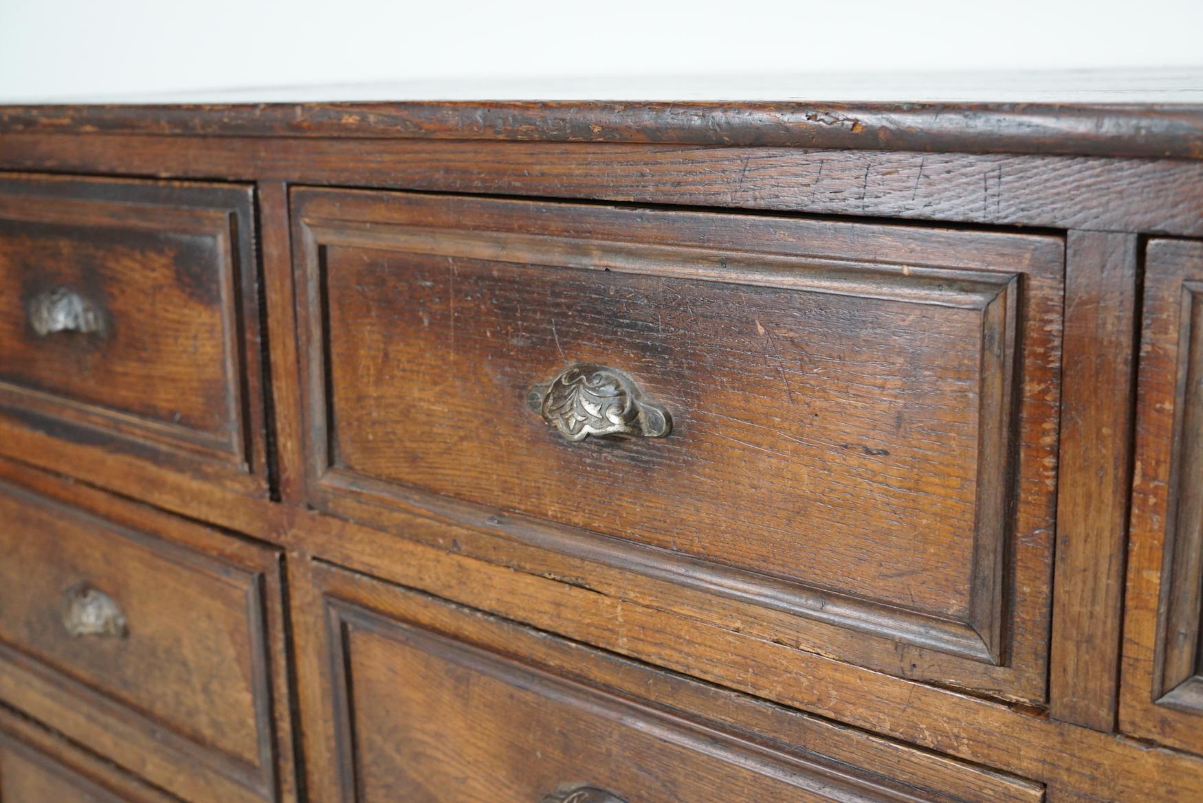 Antique French Oak & Fruitwood Apothecary / Filing Cabinet, Early 20th Century For Sale 16