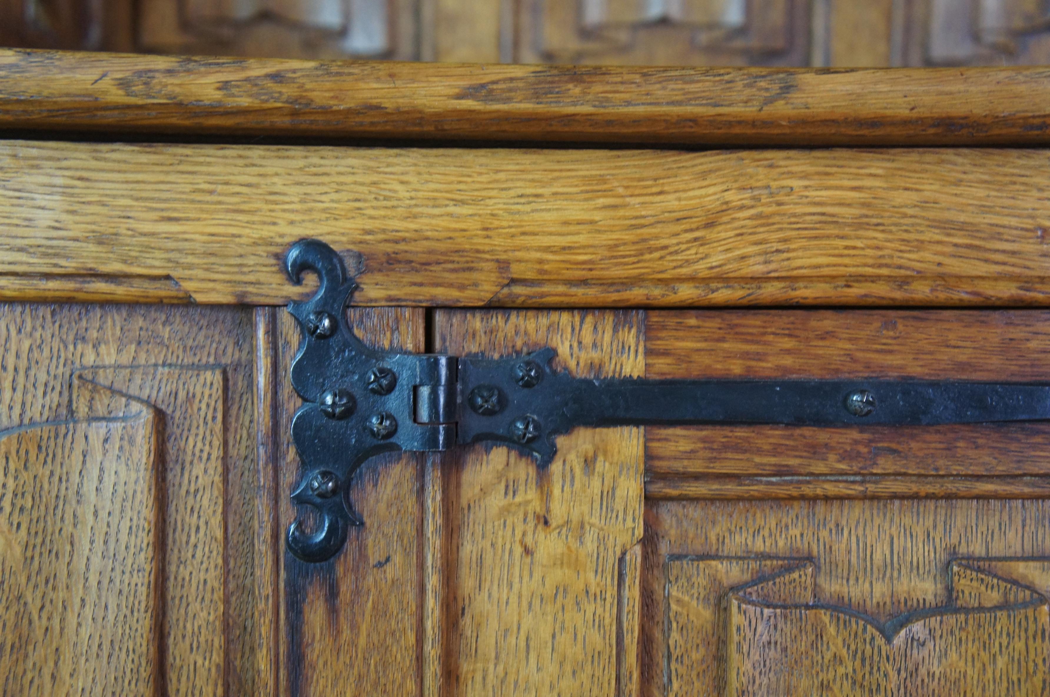 Antikes französisches Gotik-Revival Vaisselier-Barschrank/ Sideboard/ Sideboard aus Hutch-Leinen mit Klappdeckel im Angebot 1