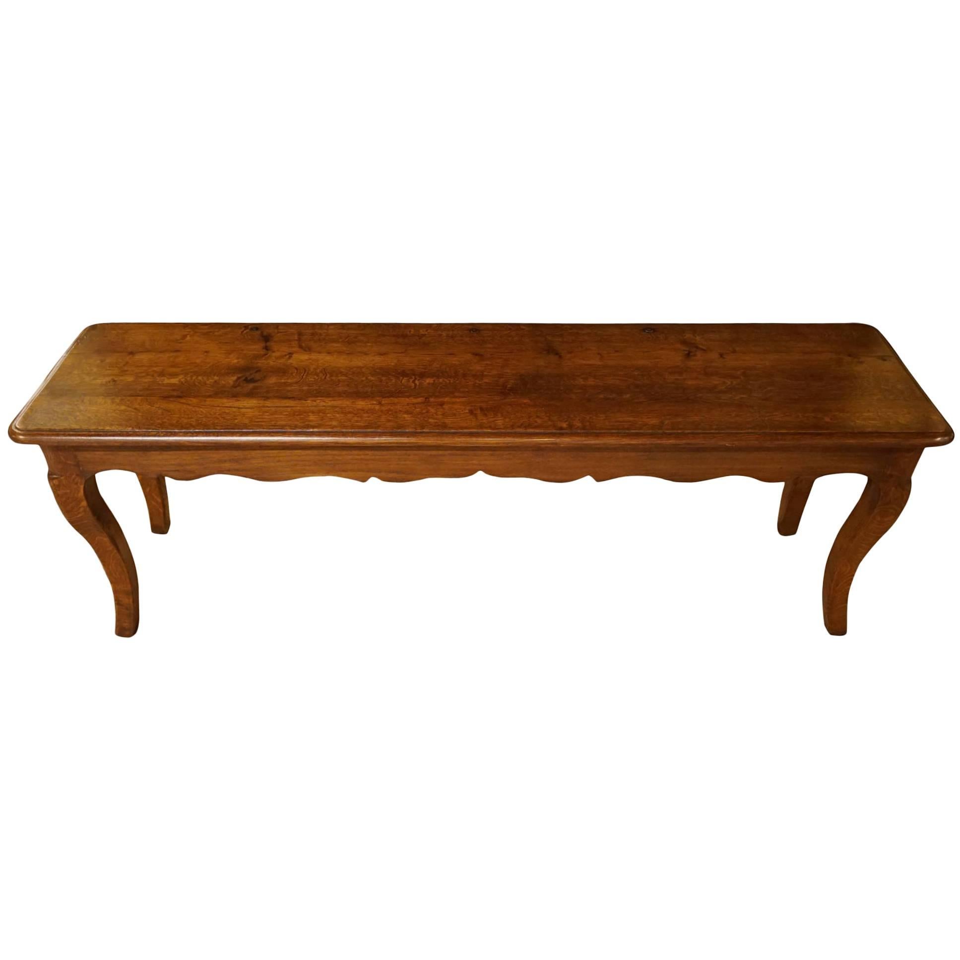 Antique French Oak Hall Bench