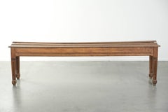 Antique French oak hallway bench/dining table bench from the 19th century