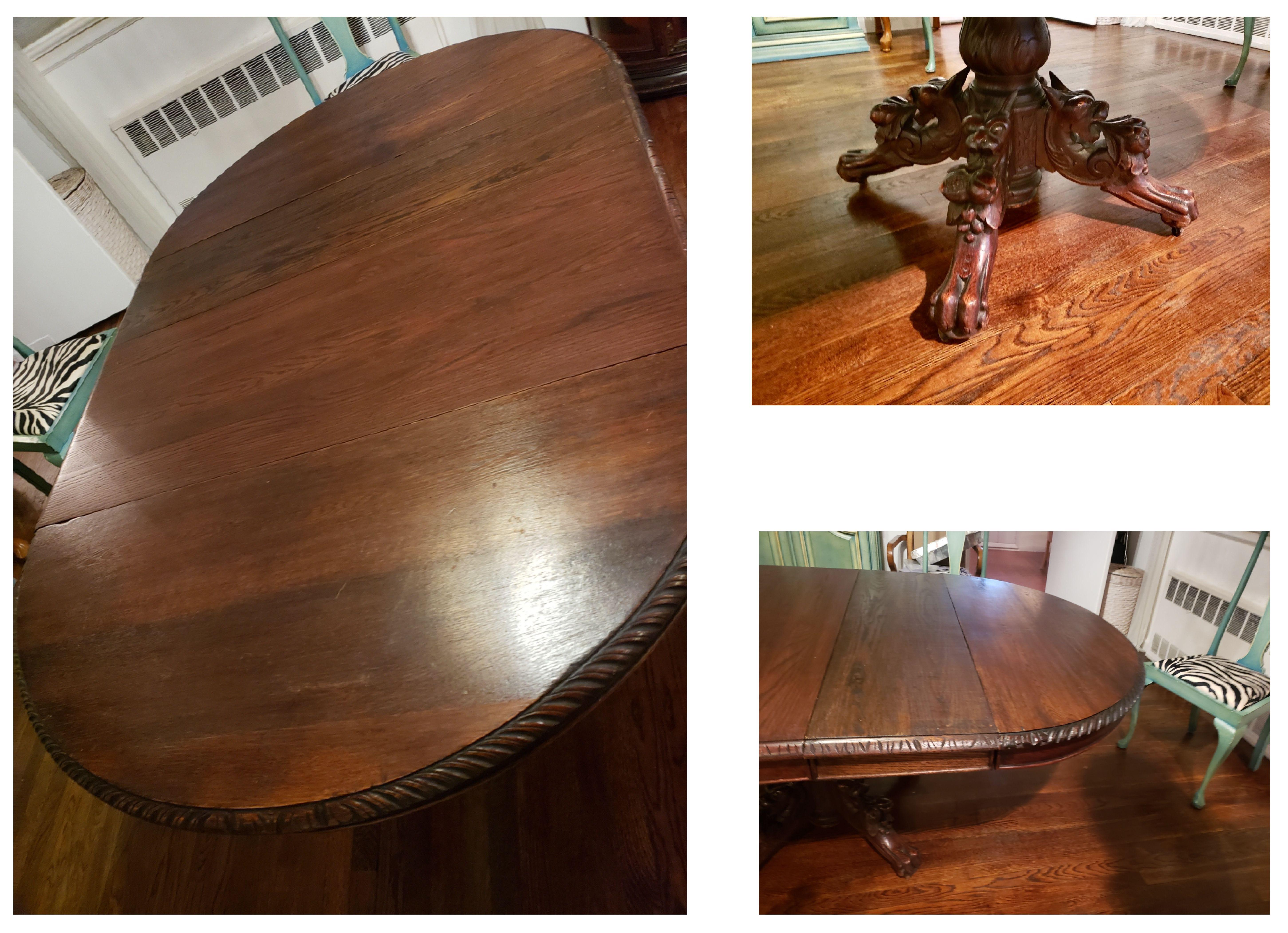 Antique French Oak Hunting Pedestal Dining Table, Extendable, 19th Century 5