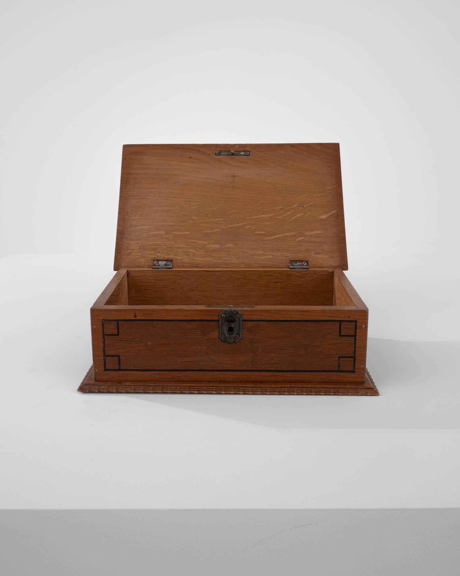 Inlay Antique French Oak Jewelry Box